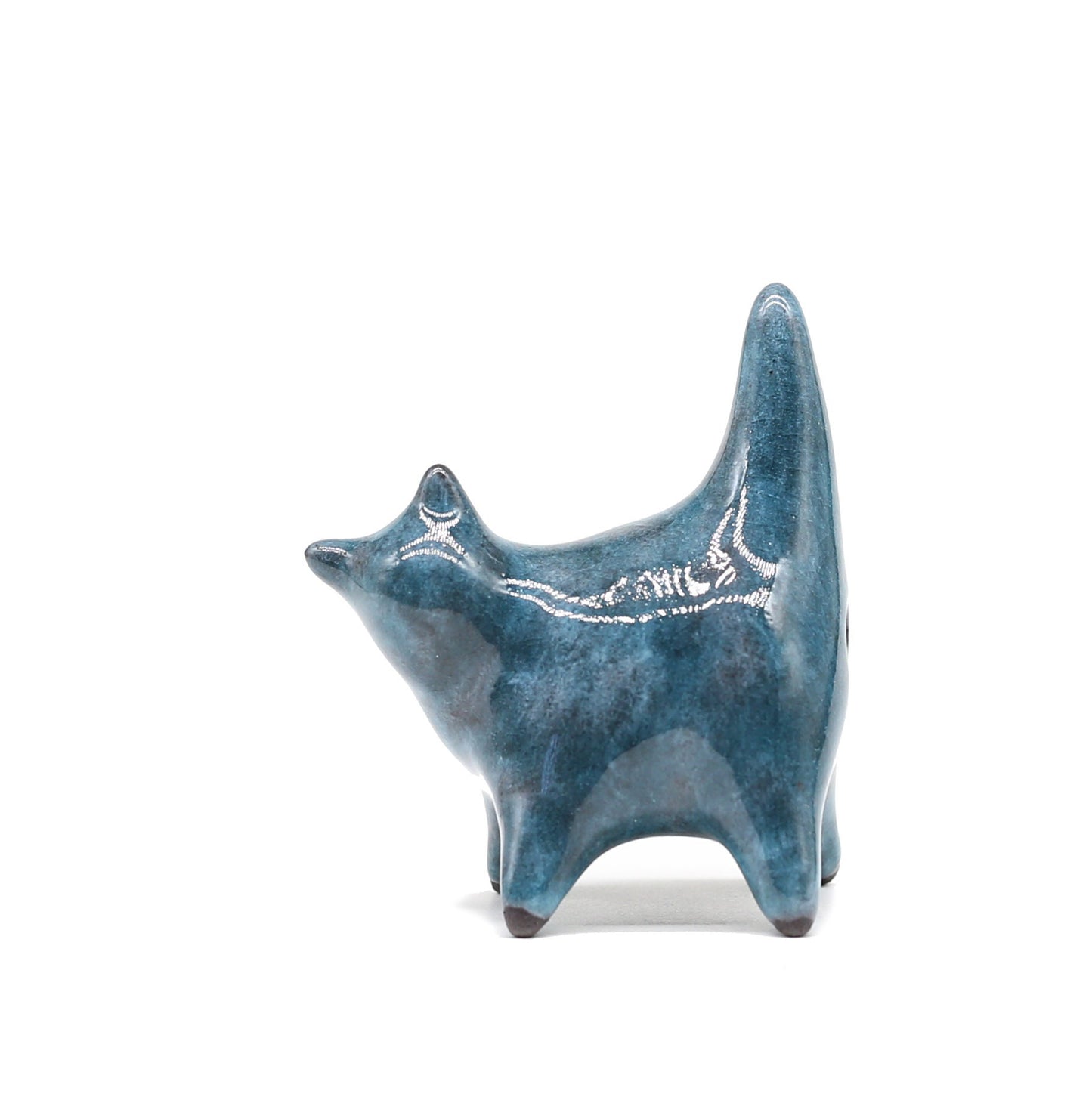 Handmade Ceramic Round Cat Figurine