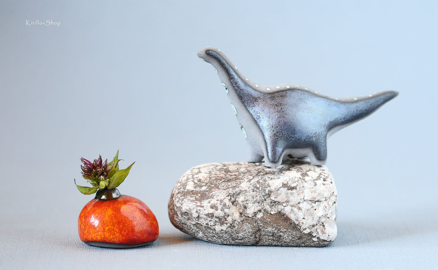 Ceramic Sculpture Dinosaur, Unique Modern Figurine, Long Neck Dinosaur, Handmade Art, Cute Reptile, Dragon, Collectible, MADE TO ORDER