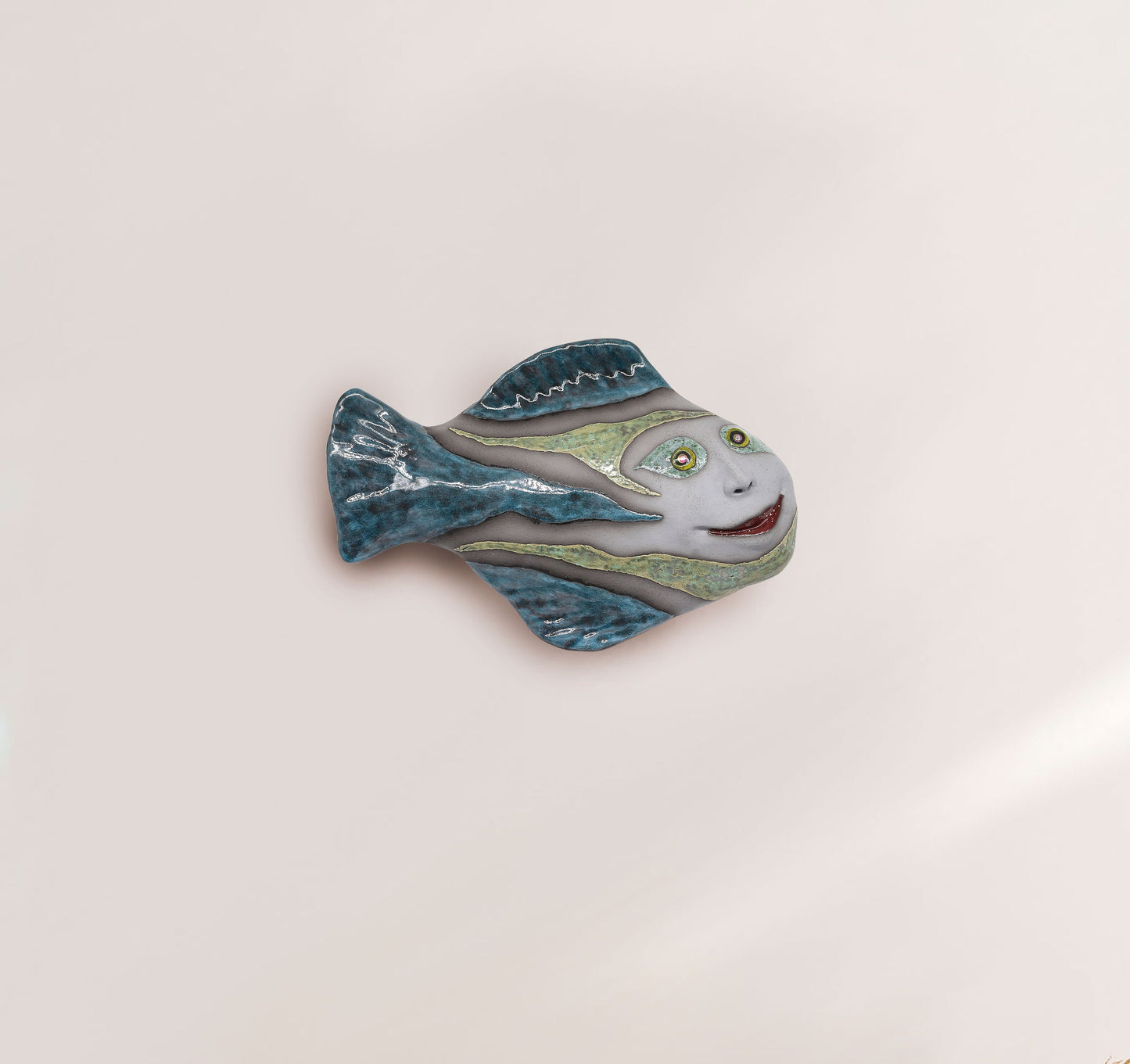 Ceramic fish wall hanging, fish wall Art sculpture, Human face, MADE TO ORDER
