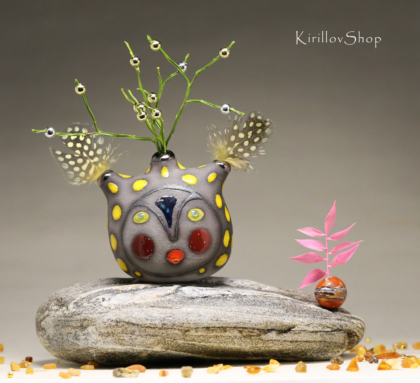 Handmade Small Ceramic Vase – Dry Flower Decor