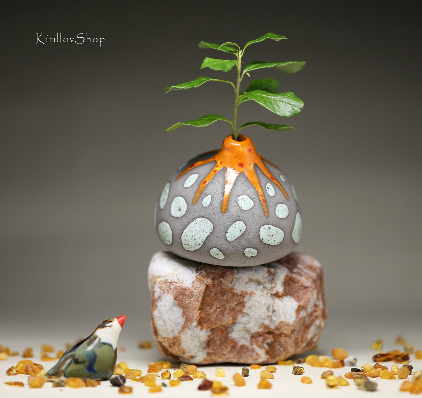 Handmade Miniature Ceramic Vase – Dry Flower Decor