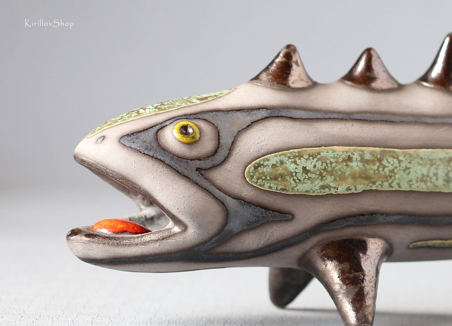 Handmade Ceramic Fish Sculpture: Modern Table Decor Figurine