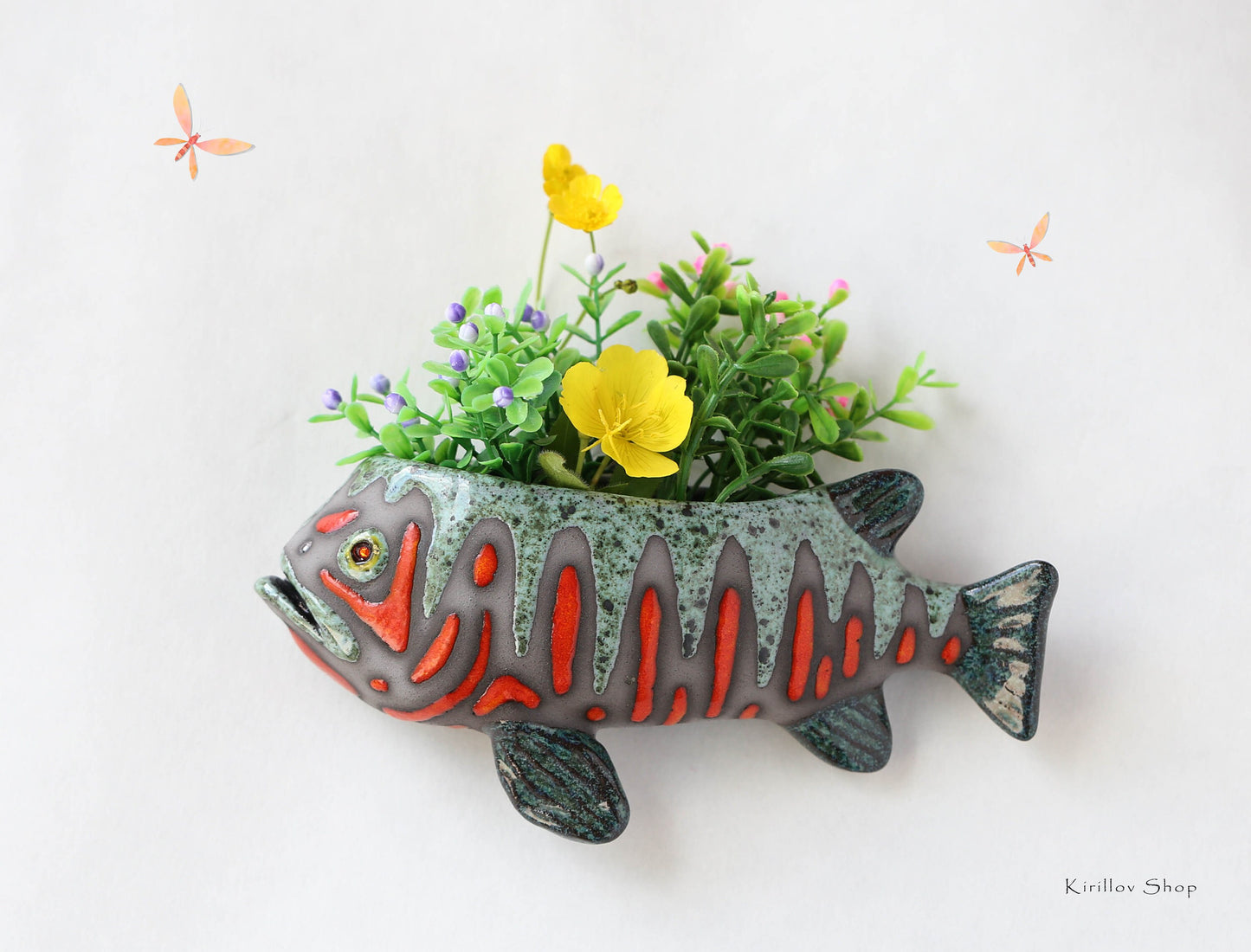 Handmade Ceramic Wall Vase – Planter for Flowers or Plants