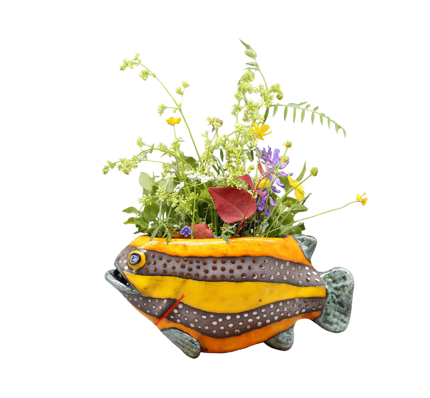 Creative Ceramic Fish Wall Hanging, Handmade Vase Art MADE TO ORDER