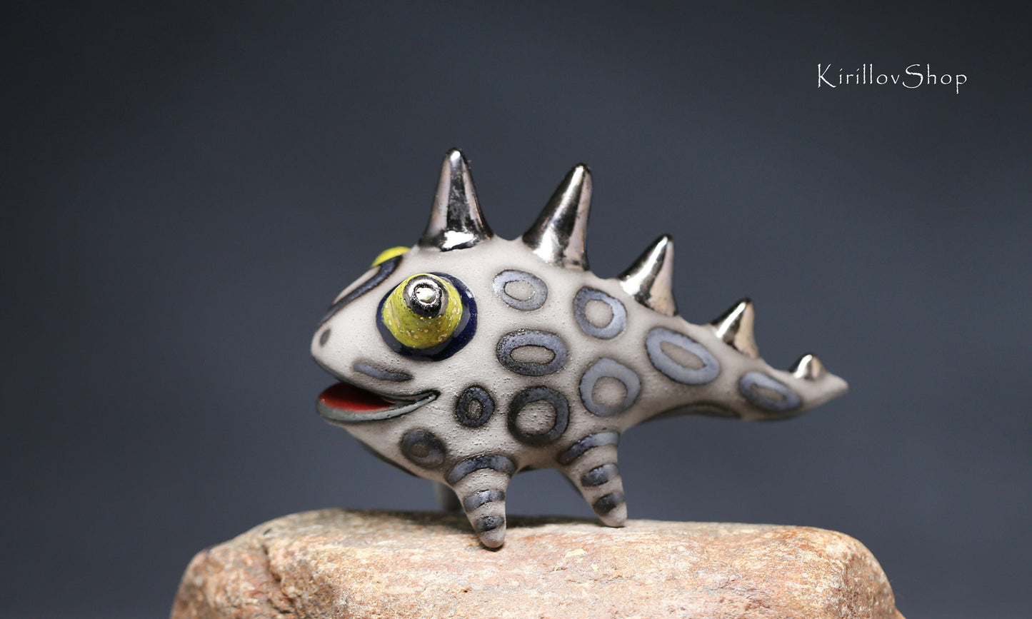 Ceramic Table Sculpture: Handmade Fantasy Creature Figurine