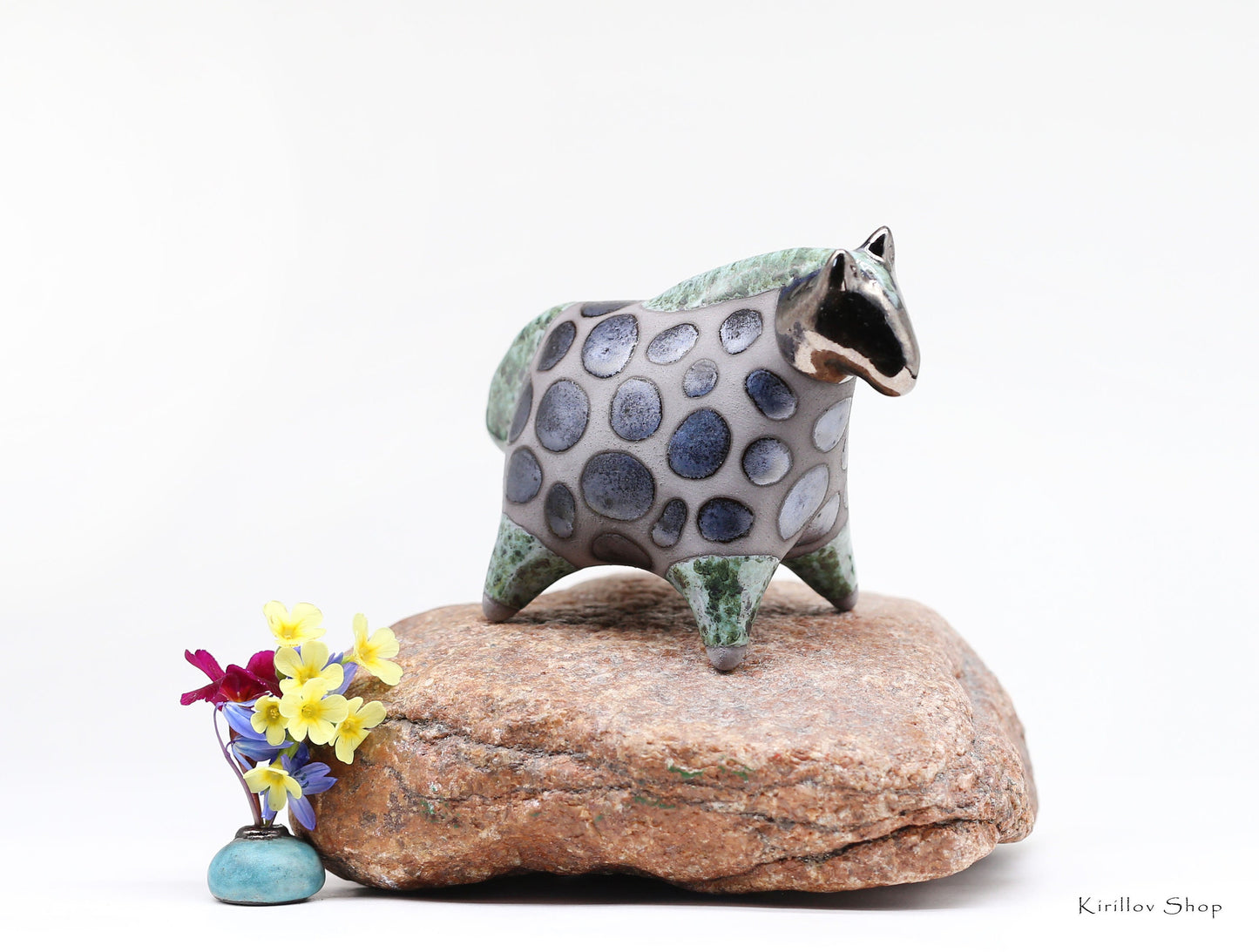 Ceramic Horse figurine Handmade sculpture Black horse Gift for Horse Lover Decorative figurines Animal statue Artisan ceramic MADE TO ORDER