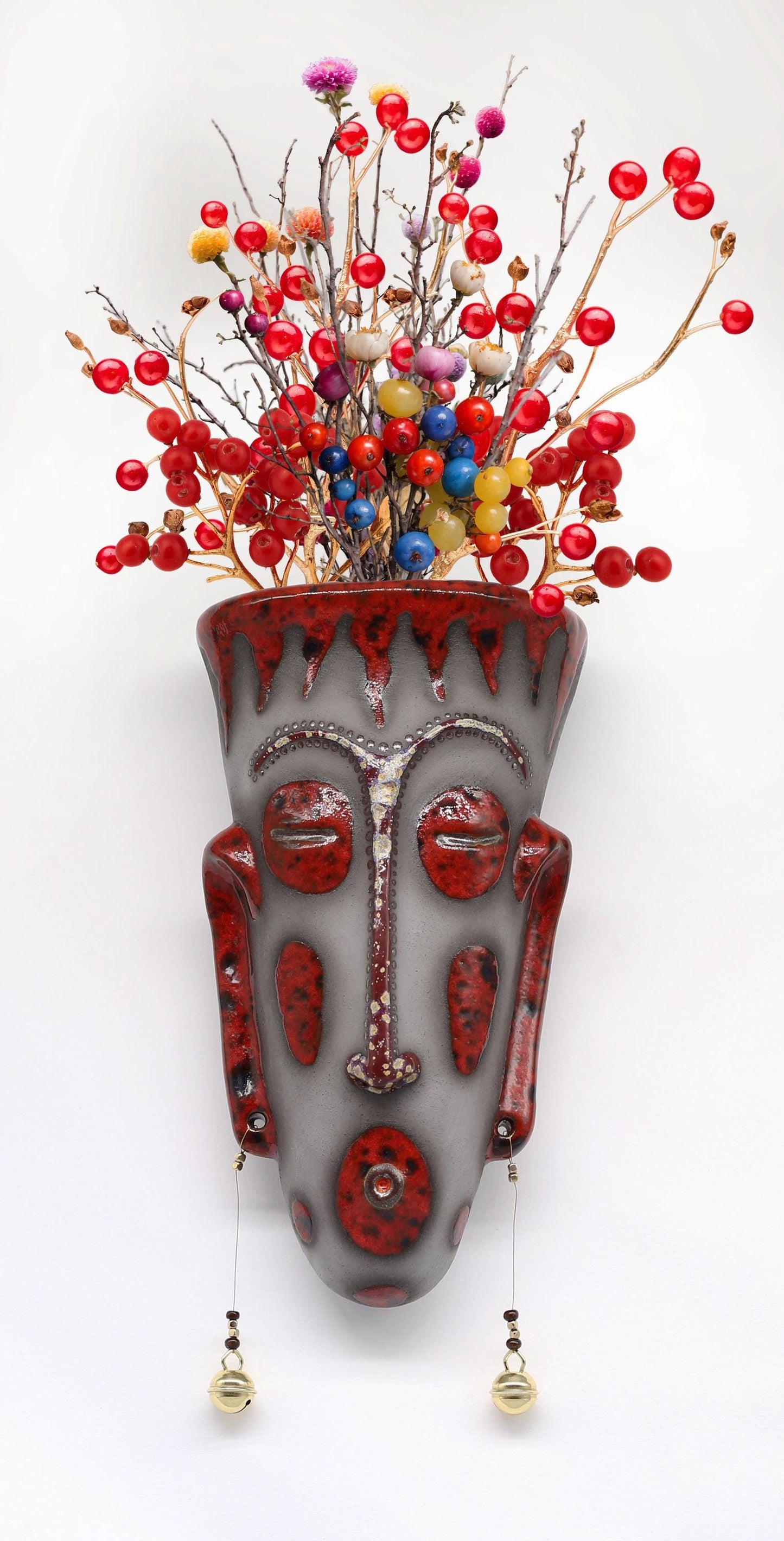 Handmade Ceramic Wall Vase – Unique Face Sculpture