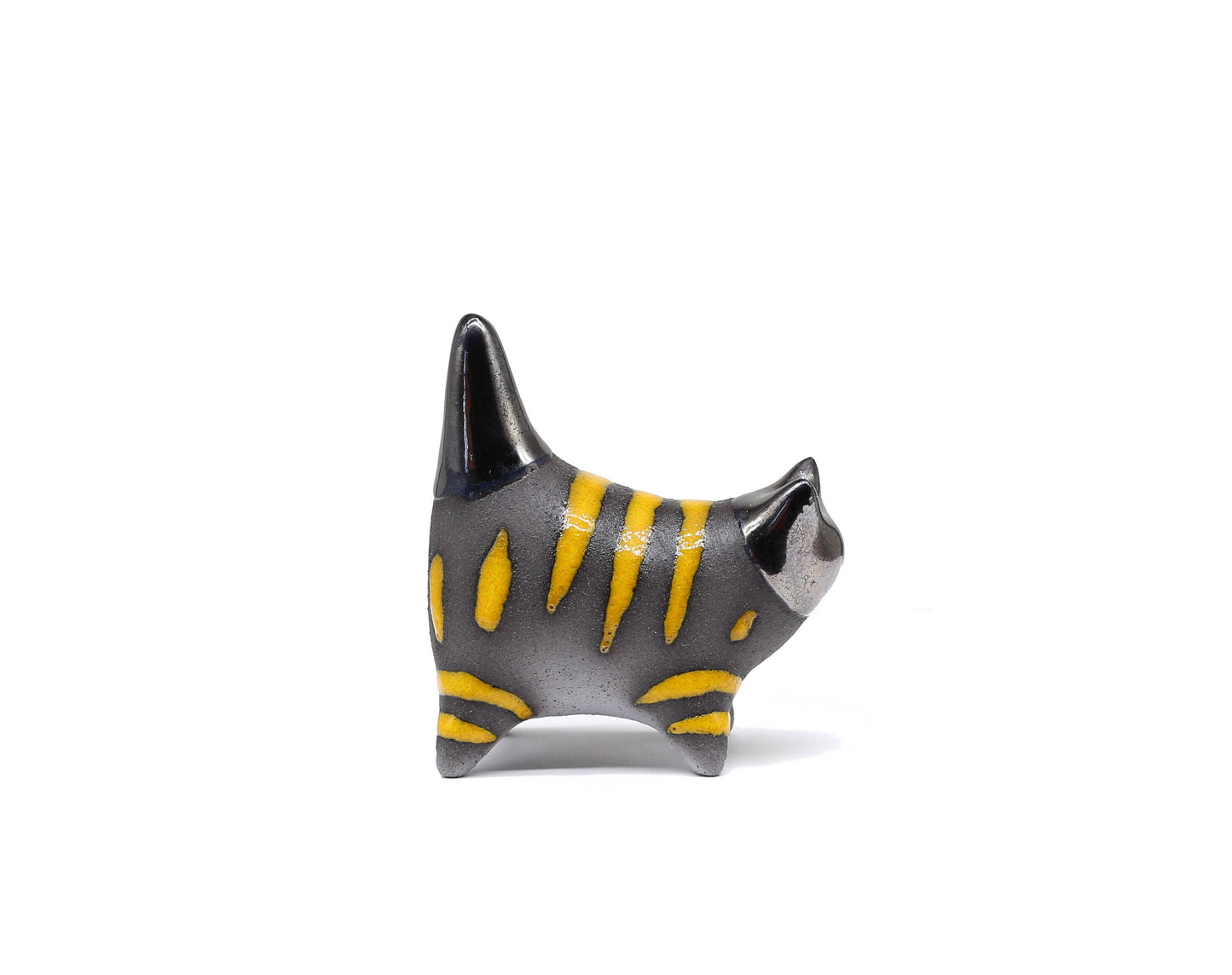 Miniature cat figurine, Ceramic cat sculpture, Striped kitten, Table decoration, Handmade Art, Collectible, Cat lover gift, MADE TO ORDER