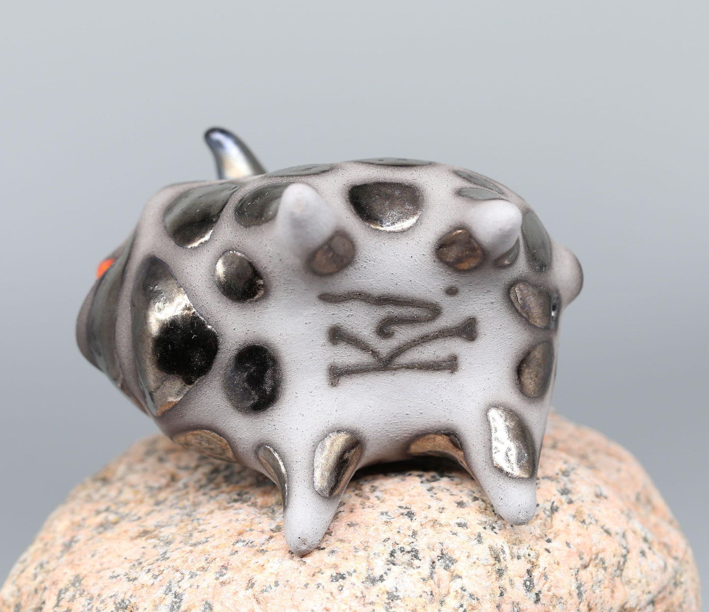 Pig  ceramic sculpture, funny black pig figurine, artwork