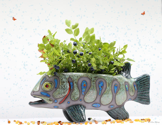 Vase Fish Art Sculpture Ceramic Modern Figurine Table Decor Handmade Unique Gift, MADE TO ORDER