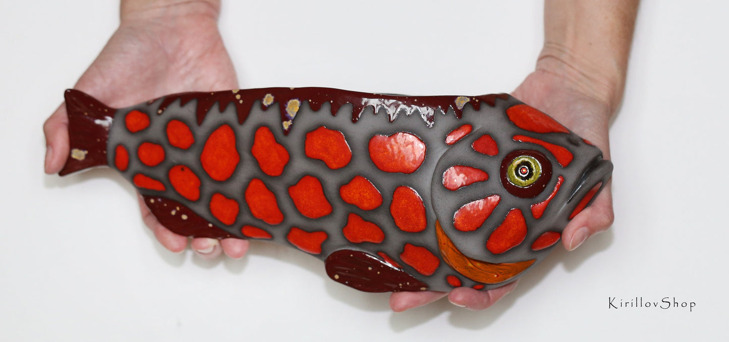 Handmade Ceramic Fish Wall Vase: Home Decor Planter