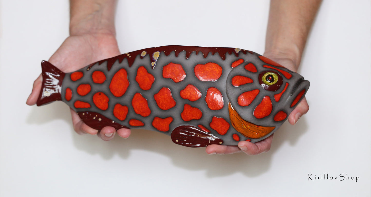Handmade Ceramic Fish Wall Vase: Home Decor Planter
