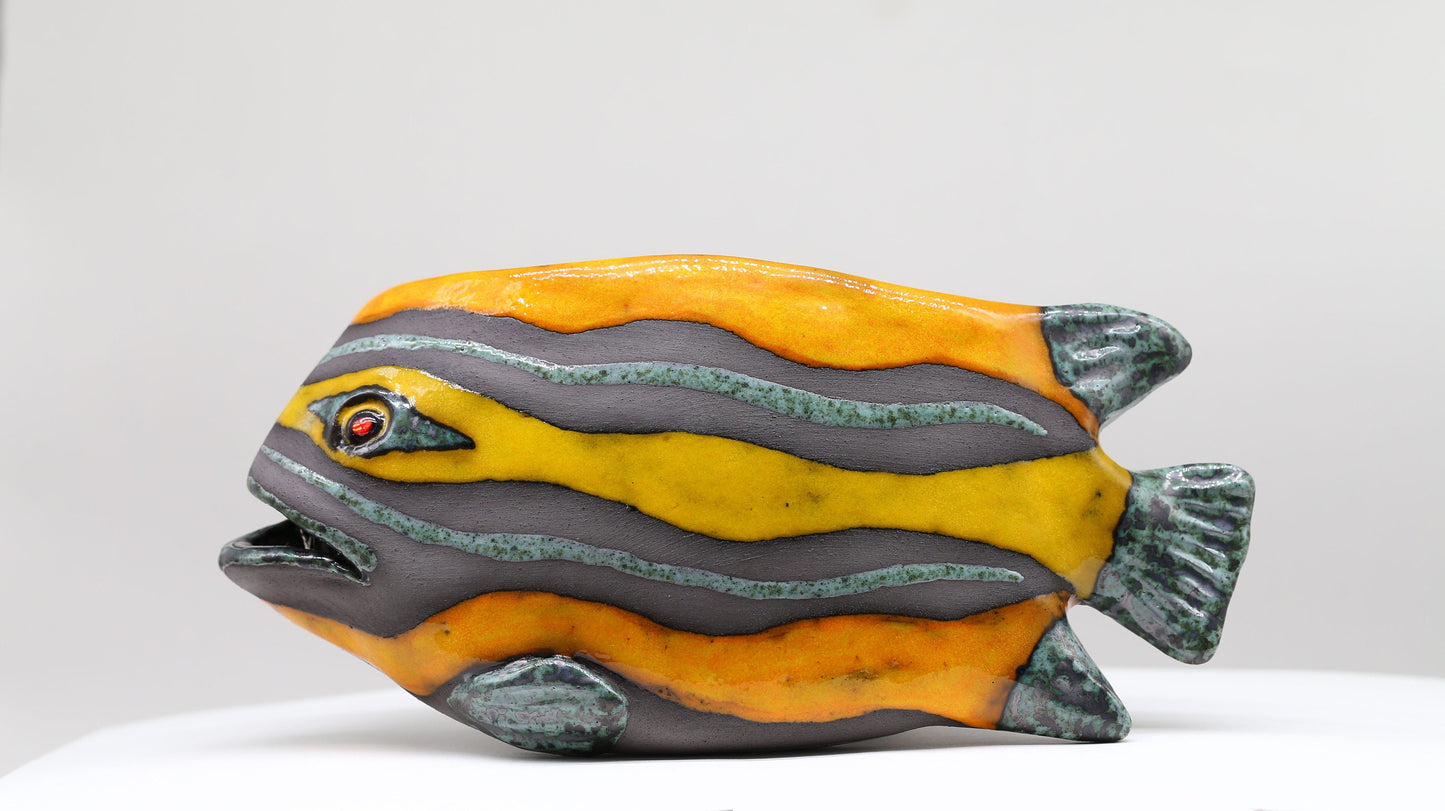 Creative Ceramic Fish Wall Hanging, Handmade Vase Art, Made to order