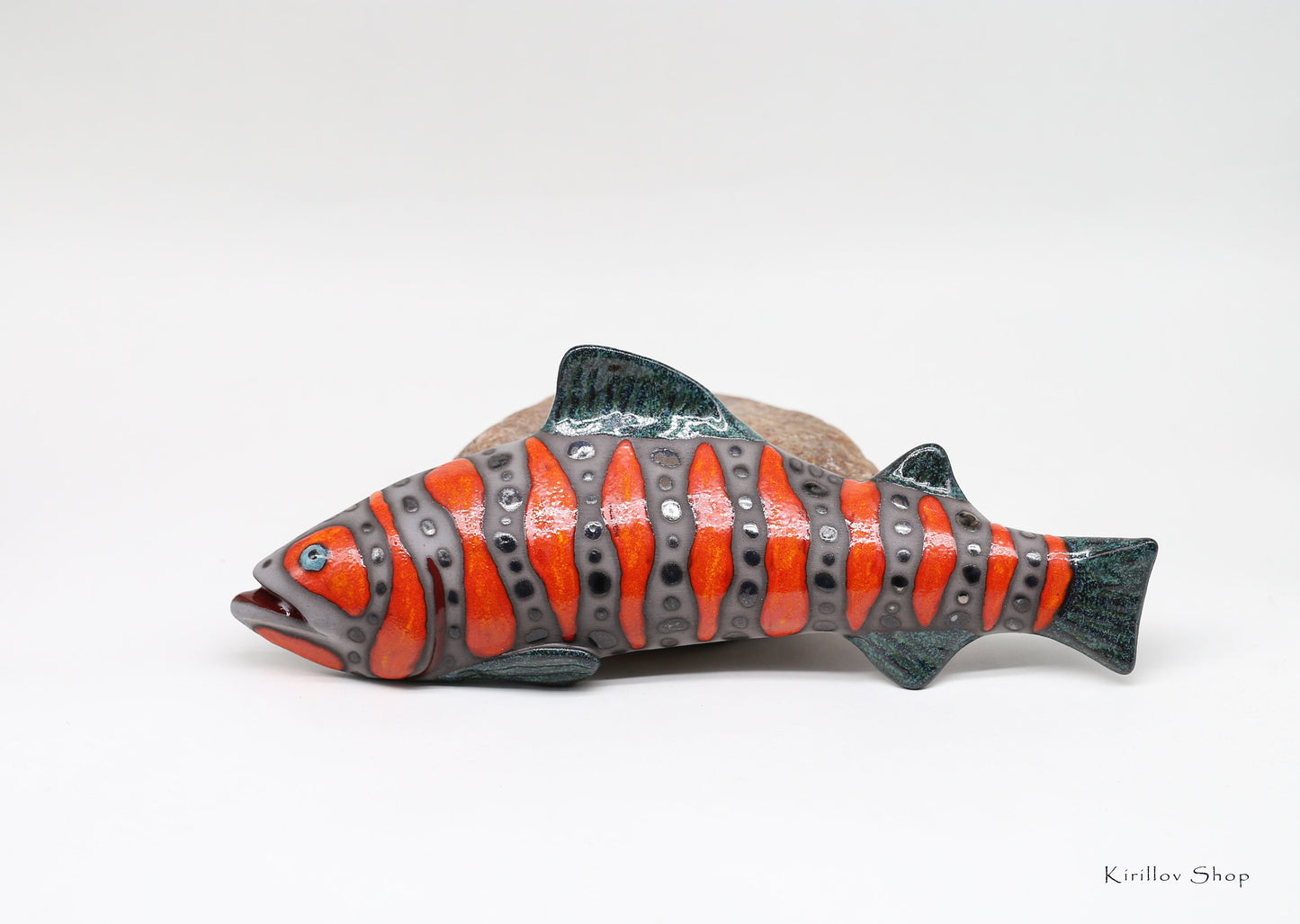 Ceramic fish wall decor, Handmade, Fisherman gift, Home decor, Red Trout, MADE TO ORDER