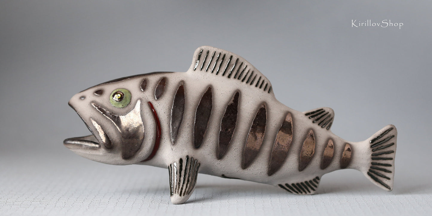 Fish Art Sculpture Ceramic Modern Figurine Table Sculpture Handmade Unique Gift MADE TO ORDER