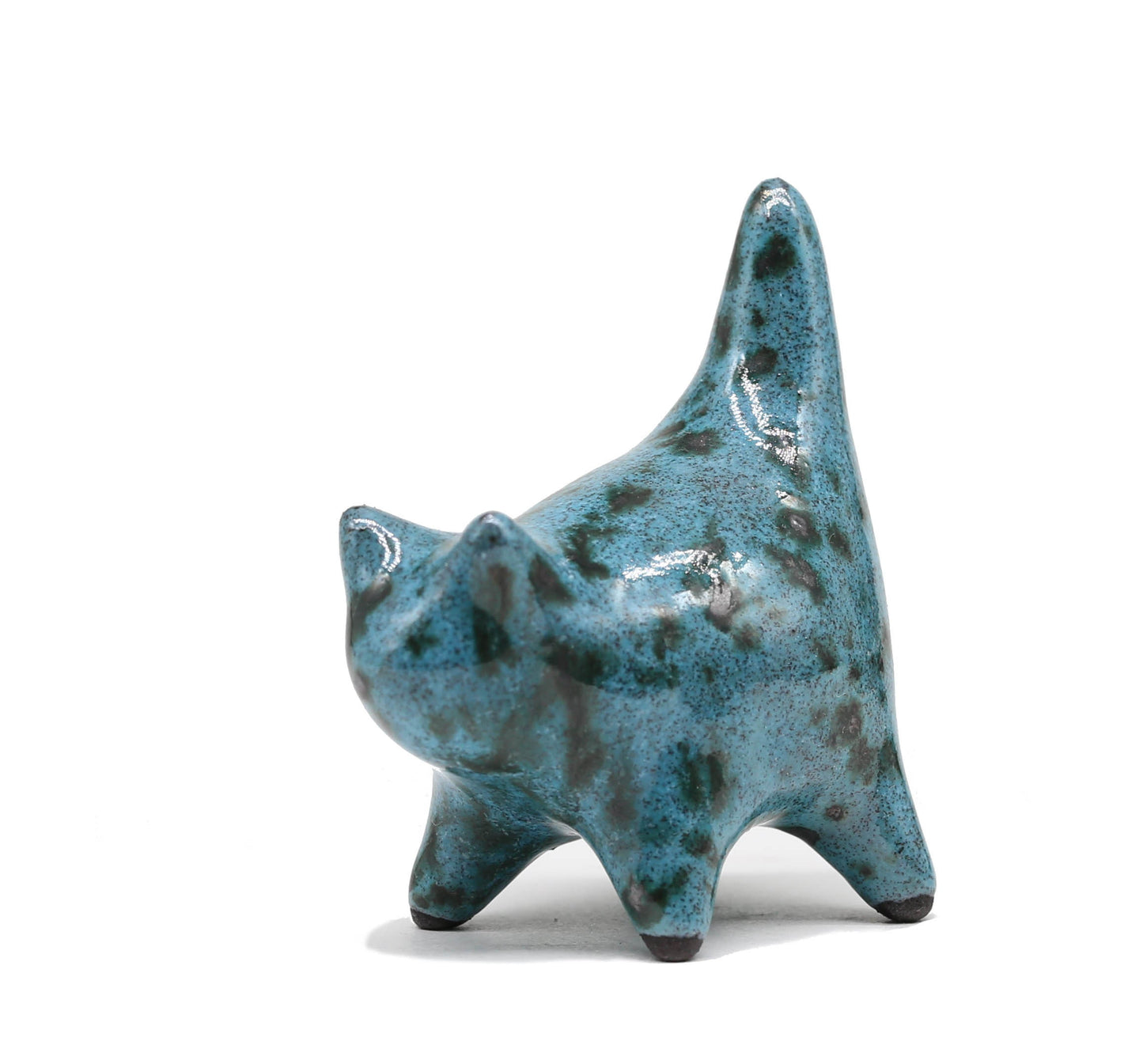 Miniature cute  cat figurine, ceramic cat sculpture, mini blue kitten, handmade Art, collectible, cat lover gift, MADE TO ORDER