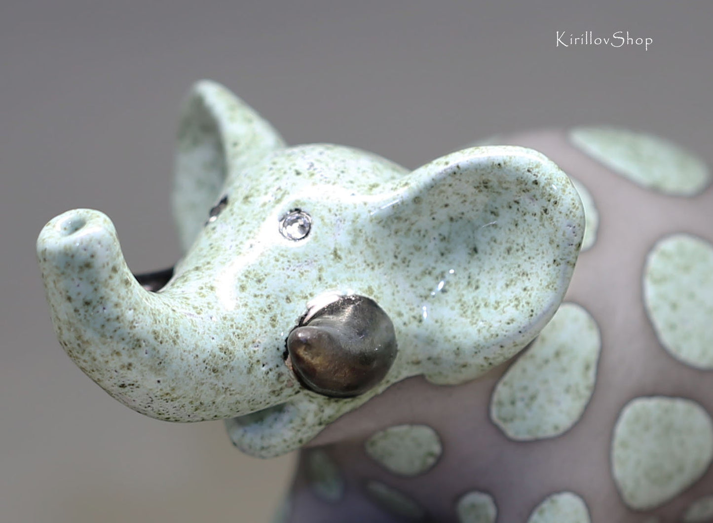 Figurine Elephant Handmade Ceramic Table Sculpture  Art  Elephant Decor Collectible