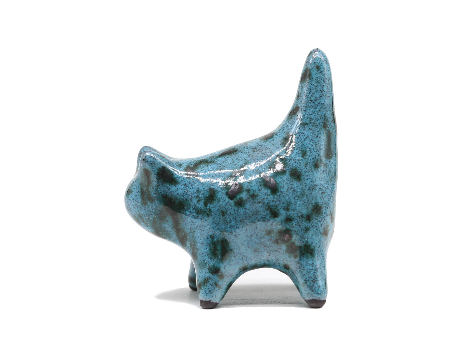 Miniature cute  cat figurine, ceramic cat sculpture, mini blue kitten, handmade Art, collectible, cat lover gift, MADE TO ORDER
