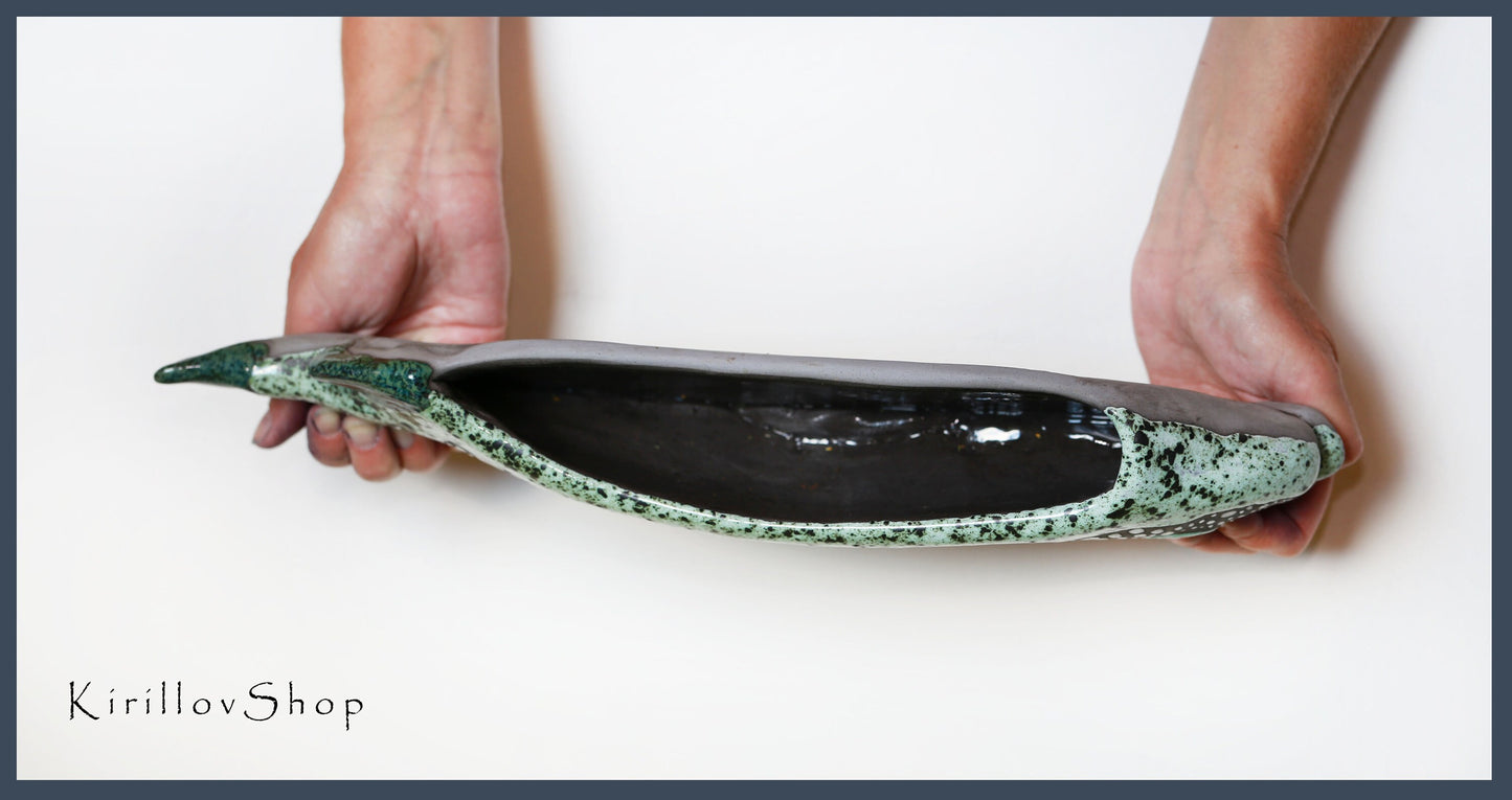 Handmade Ceramic Fish Vase: Wall Decor Hanging Planter