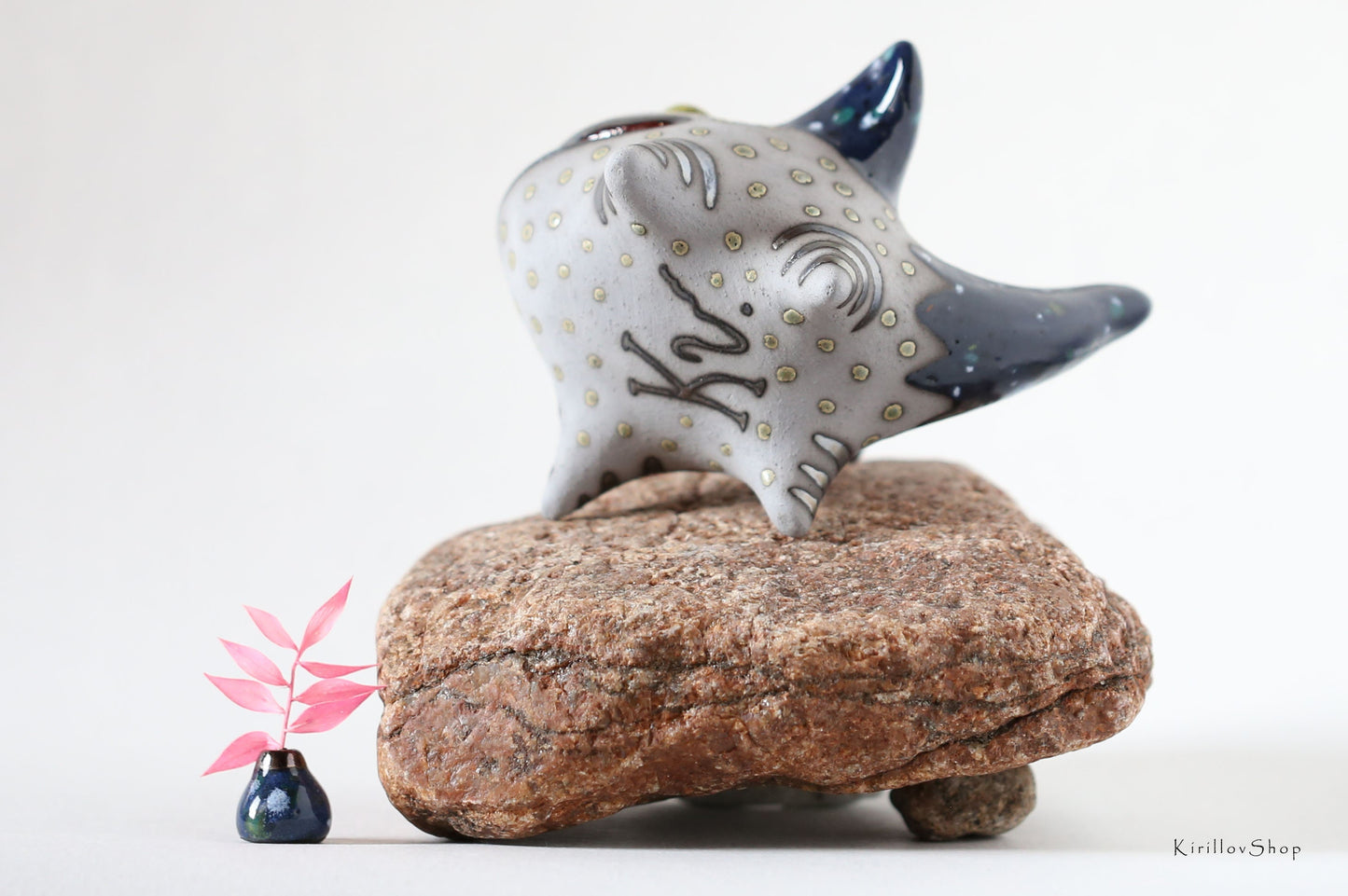 Ceramic Fantasy Creature Figurine – Handmade Clay Sculpture, Unique Whimsical Pottery Art by Valery Kirillov - MADE TO ORDER