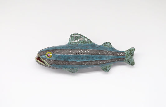 Handmade Ceramic Fish Wall Hanging: 3D Sculpture Art