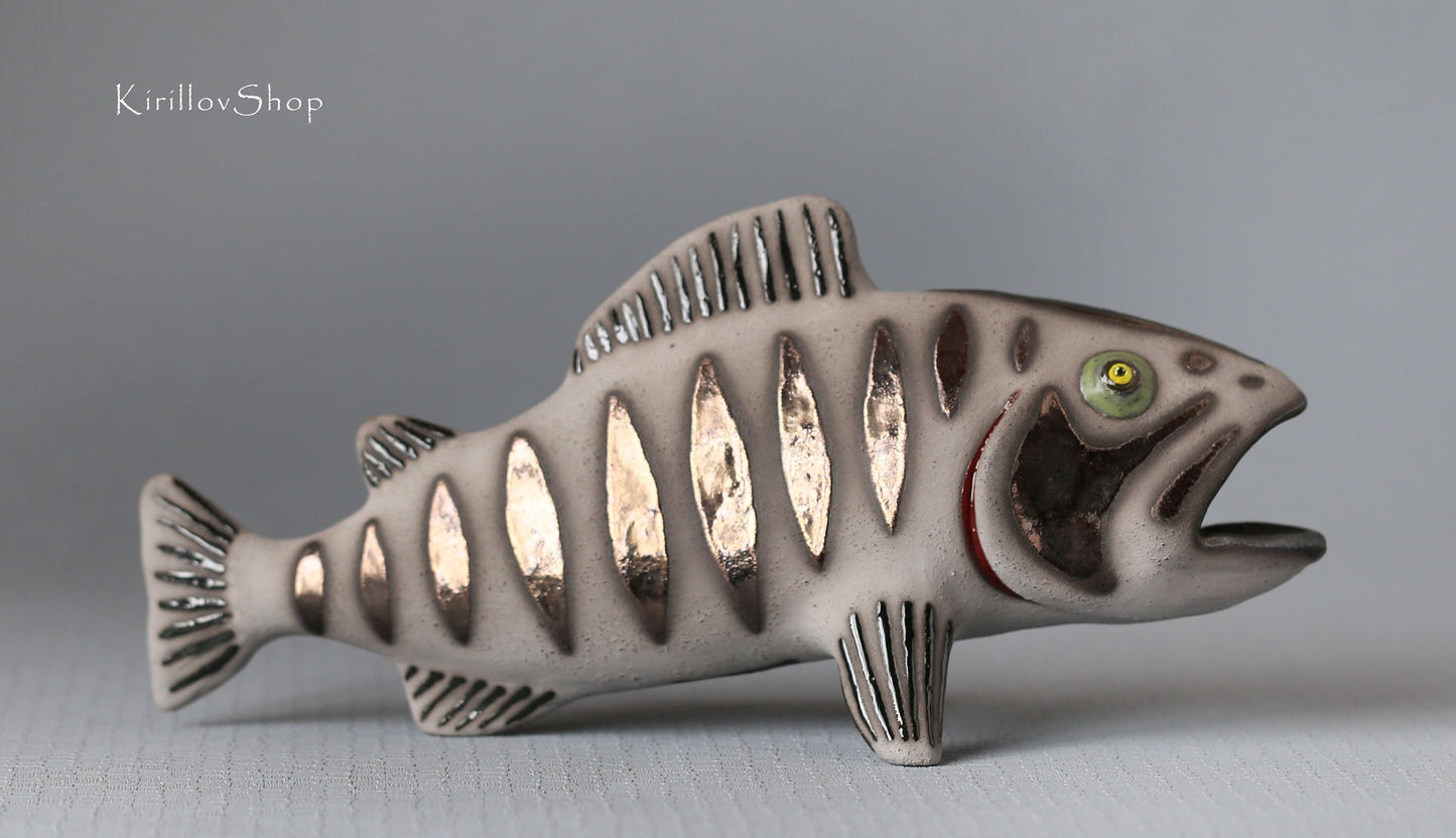 Fish Art Sculpture Ceramic Modern Figurine Table Sculpture Handmade Unique Gift MADE TO ORDER