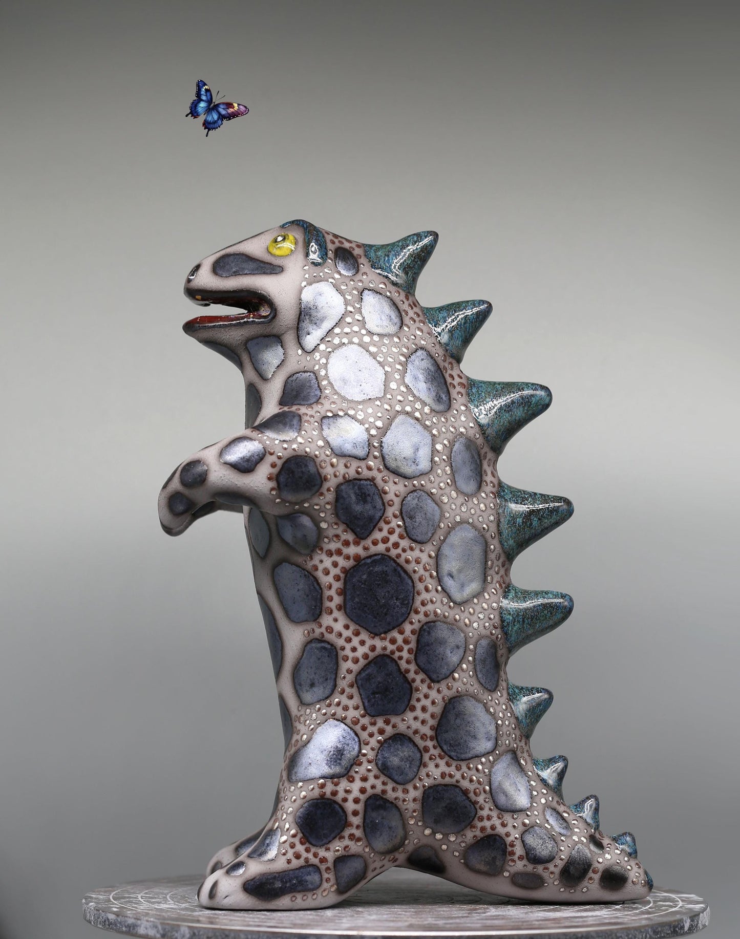 Handmade Ceramic Godzilla Dinosaur Sculpture – Made to Order