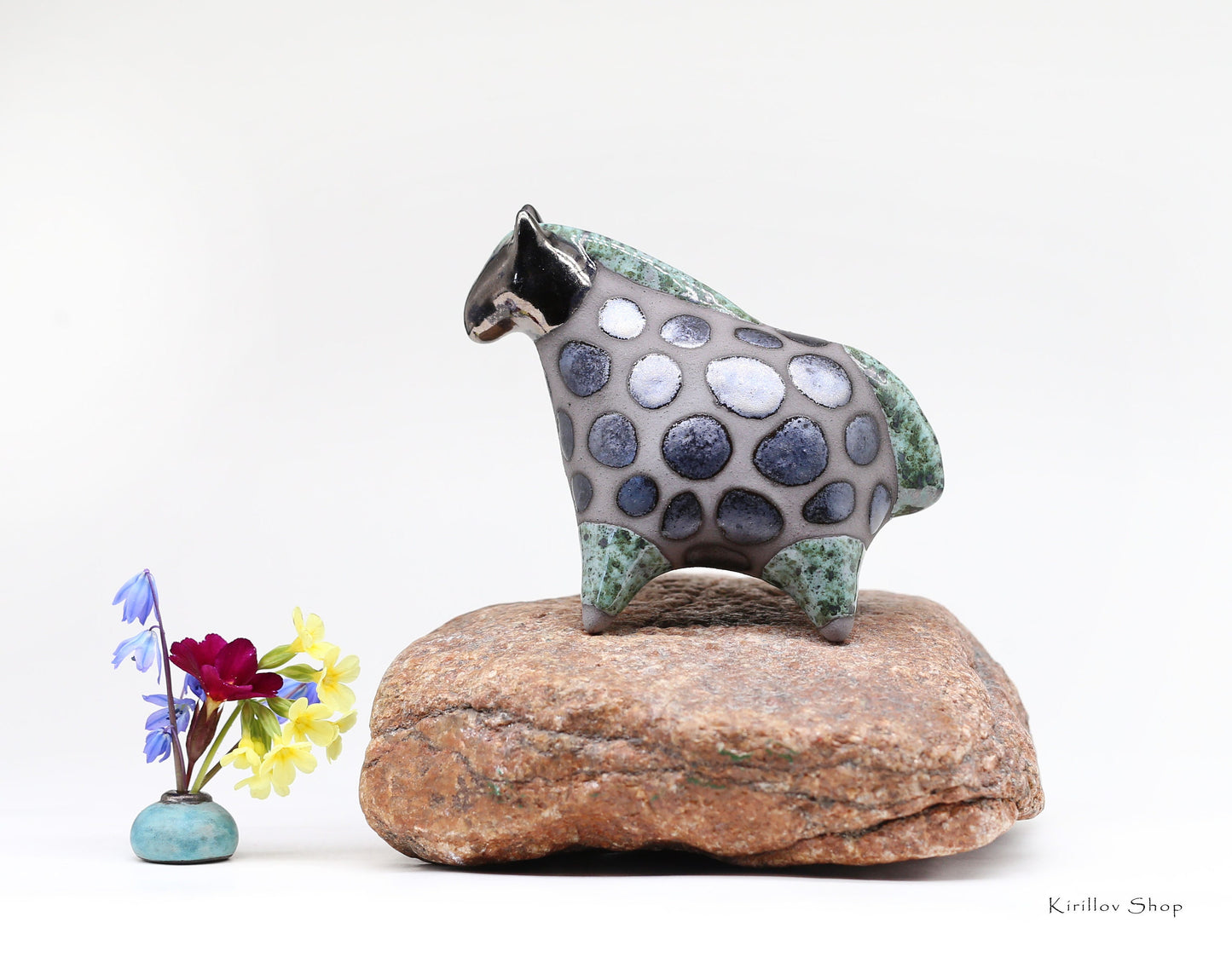 Ceramic Horse figurine Handmade sculpture Black horse Gift for Horse Lover Decorative figurines Animal statue Artisan ceramic MADE TO ORDER