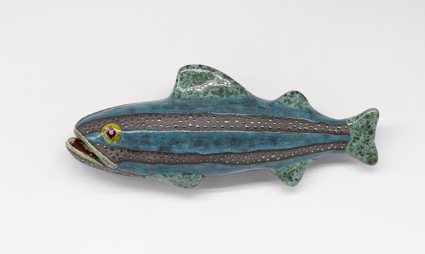 Handmade Ceramic Fish Wall Hanging: 3D Sculpture Art