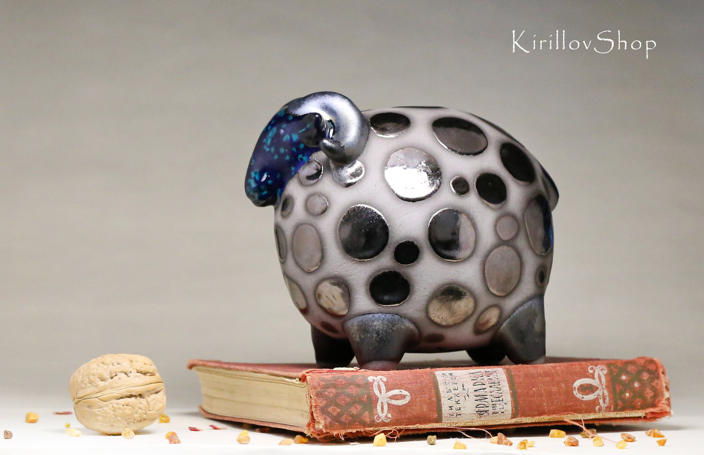 Ceramic sculpture ram , modern sculpture to decorate your home or for a gift, handmade Art, MADE TO ORDER