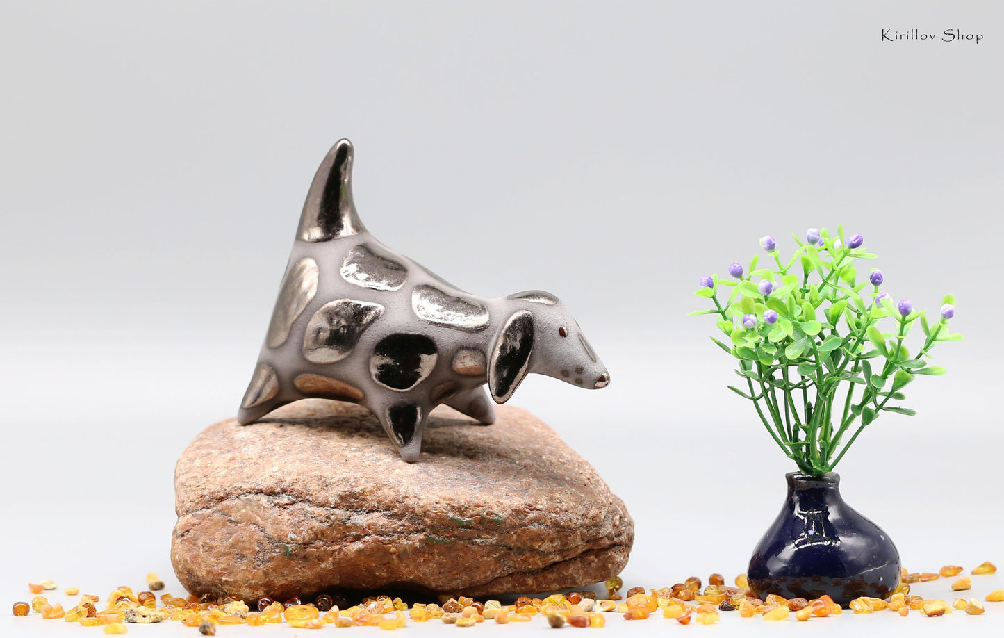 Black dog  sculpture, Ceramic Art, Unique Gift, Handmade, MADE TO ORDER