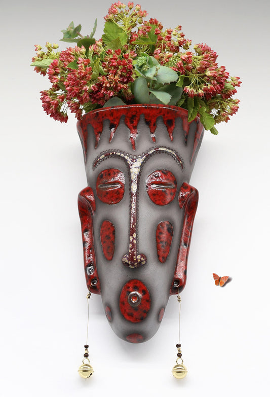 Handmade Ceramic Wall Vase – Unique Face Sculpture
