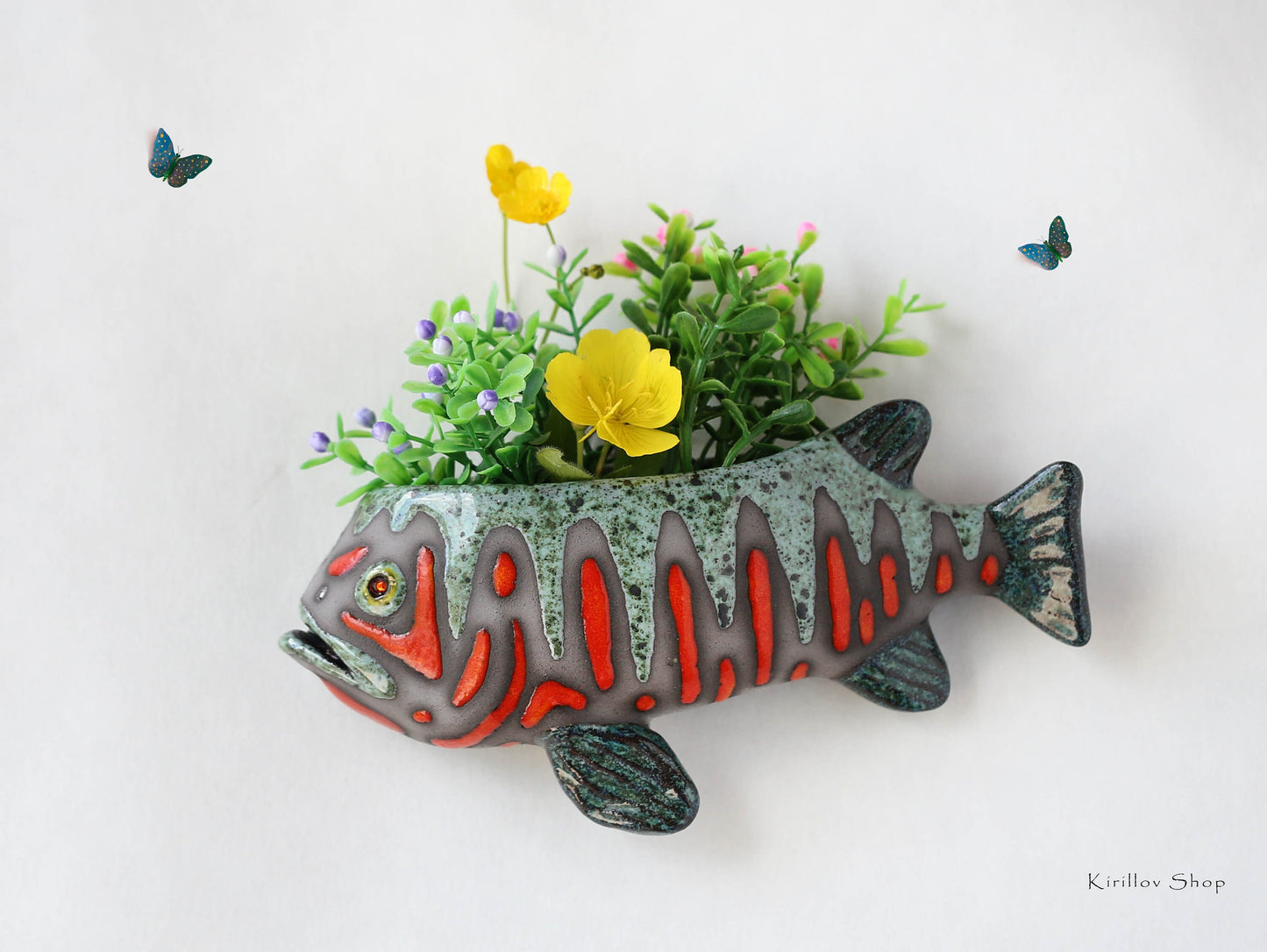 Handmade Ceramic Wall Vase – Planter for Flowers or Plants