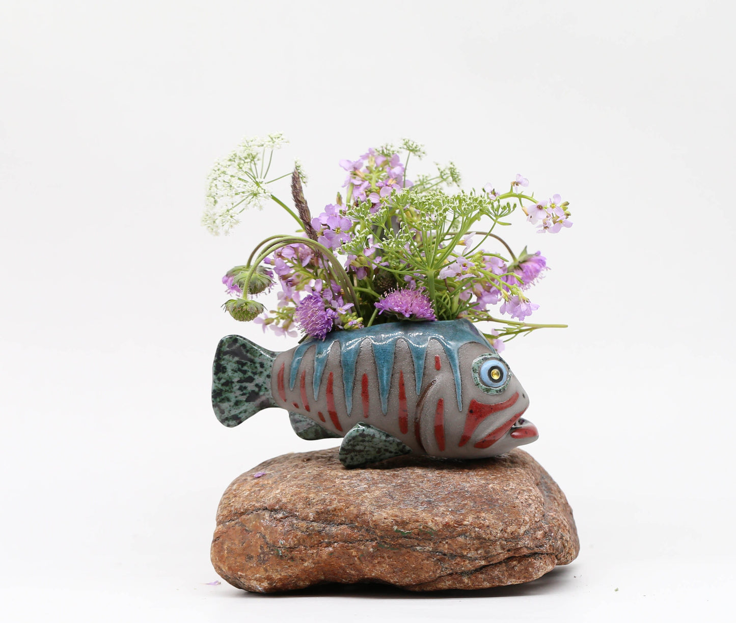 Creative Ceramic Fish Wall Hanging, Handmade Vase Art, Made to order