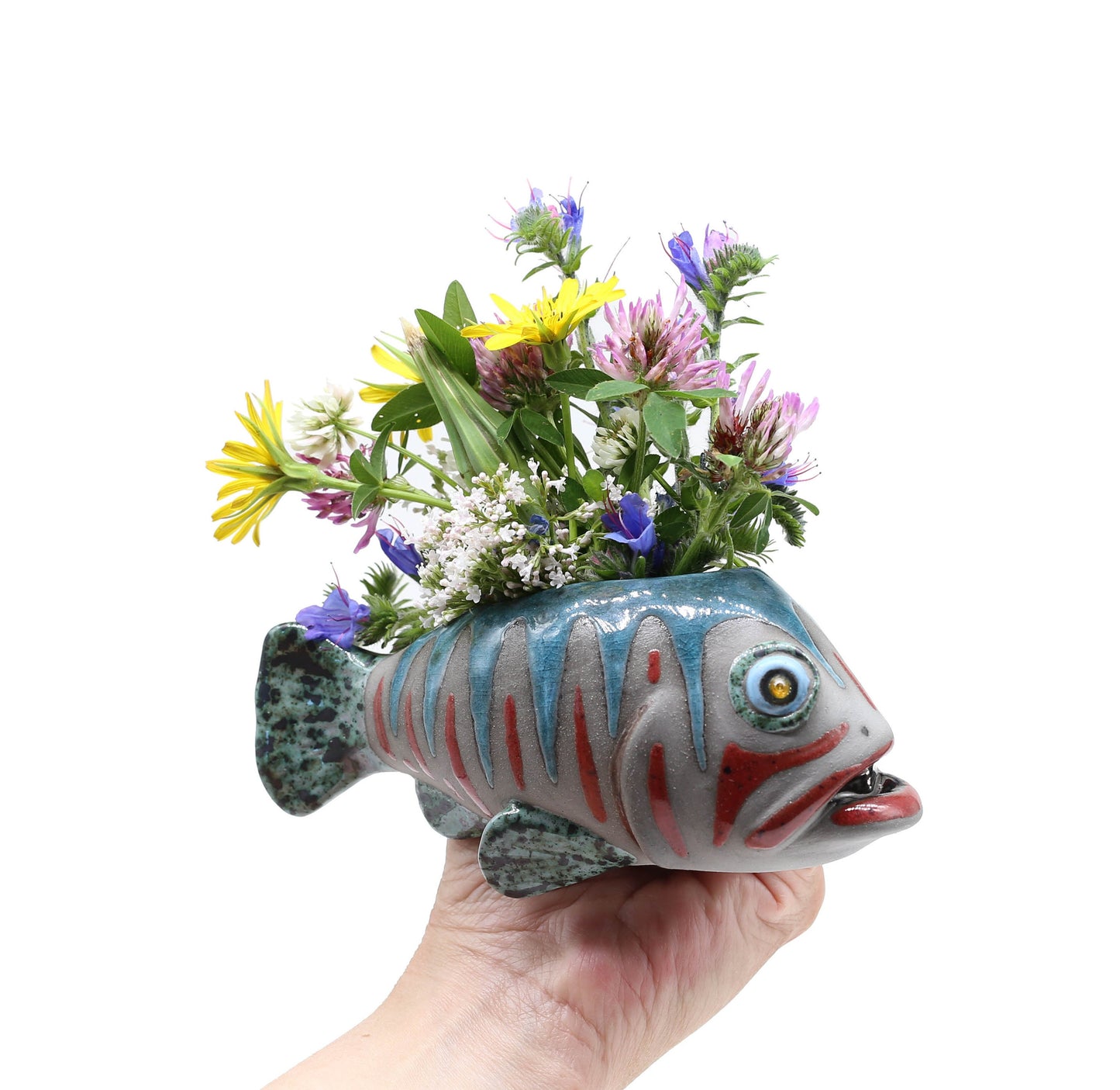 Creative Ceramic Fish Wall Hanging, Handmade Vase Art, Made to order