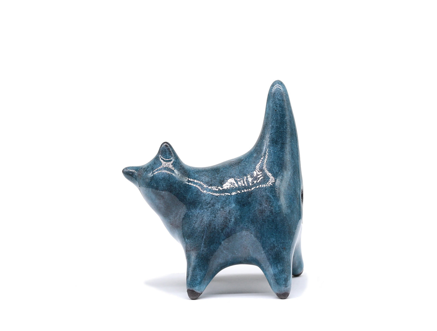 Handmade Ceramic Round Cat Figurine