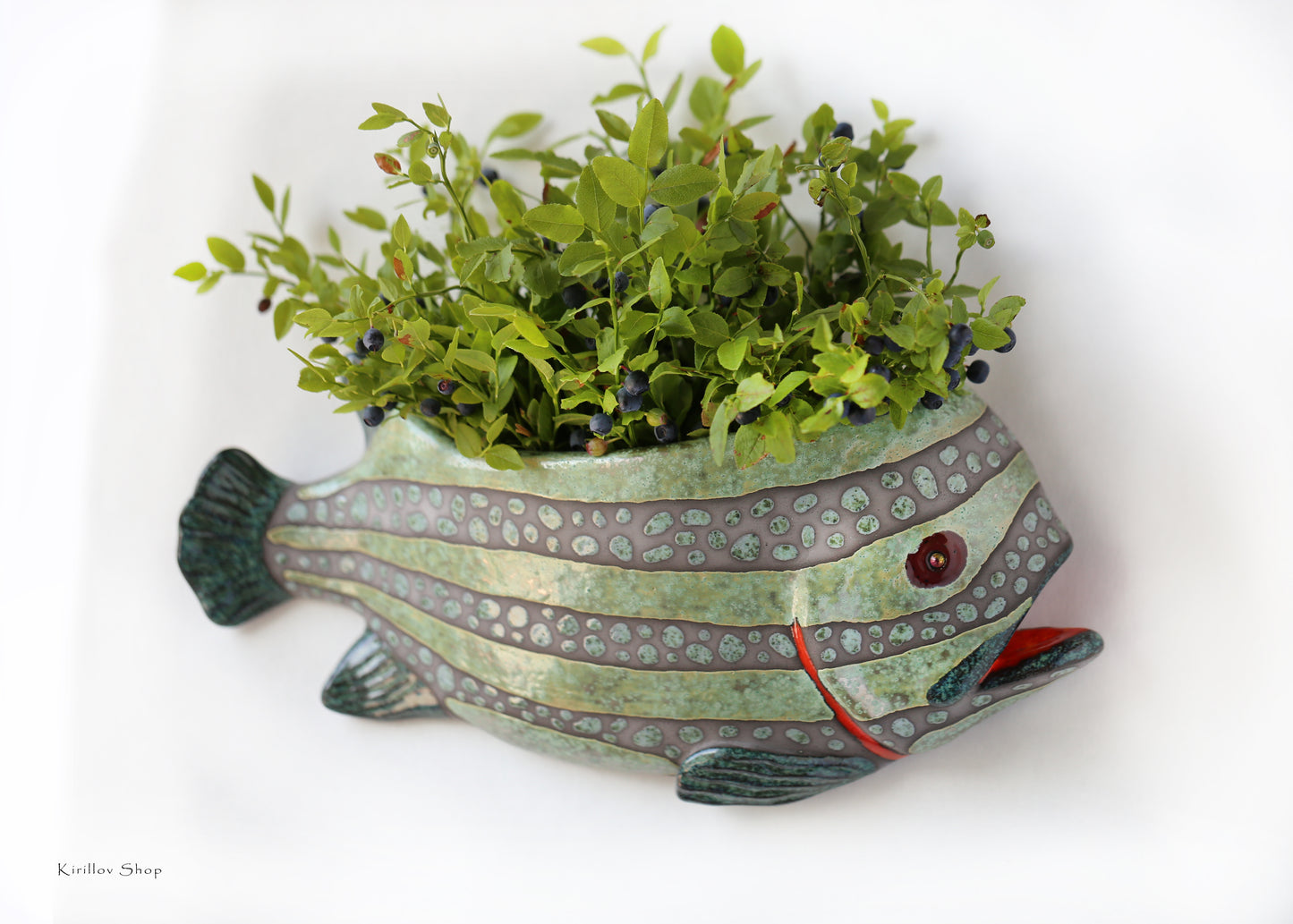 Handmade Ceramic Fish Wall Vase, Hanging Flower Vase, Unique Home Decor, Gift for Nautical Lovers, Unique Pottery Sculpture, Fish Wall Art