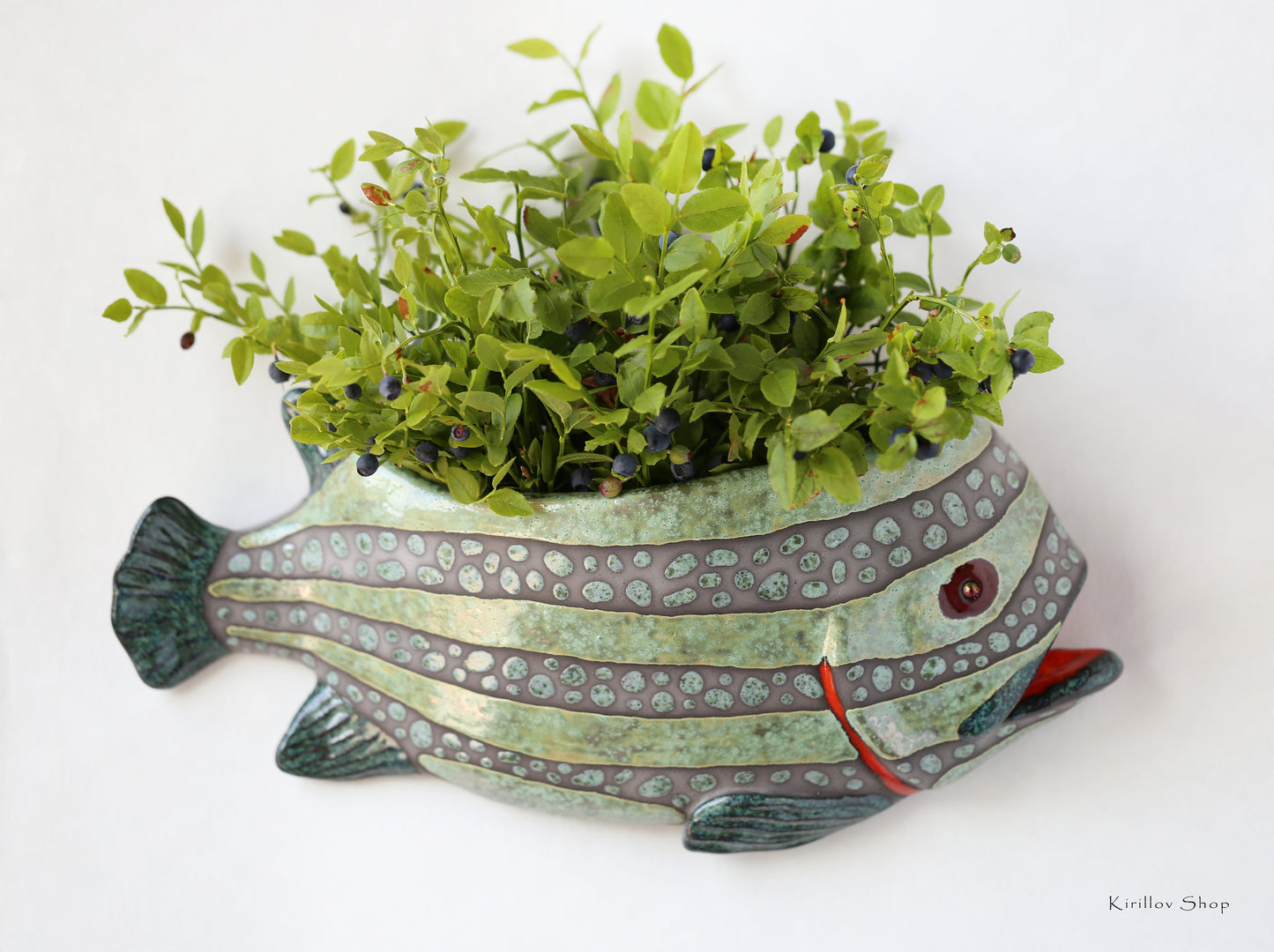 Handmade Ceramic Fish Wall Vase, Hanging Flower Vase, Unique Home Decor, Gift for Nautical Lovers, Unique Pottery Sculpture, Fish Wall Art