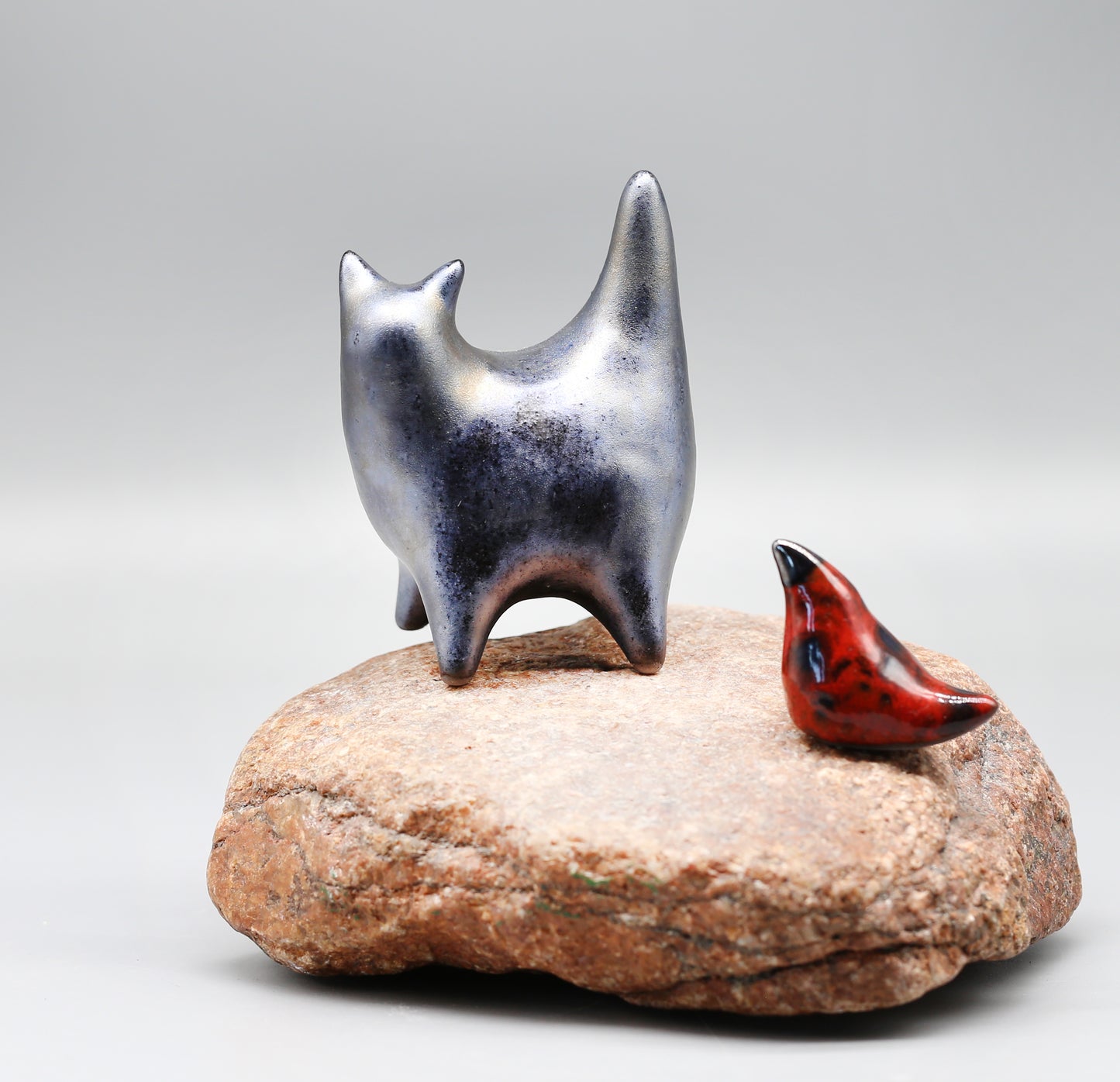 Handmade Ceramic Cat Sculpture – Unique Clay Art by Valery Kirillov