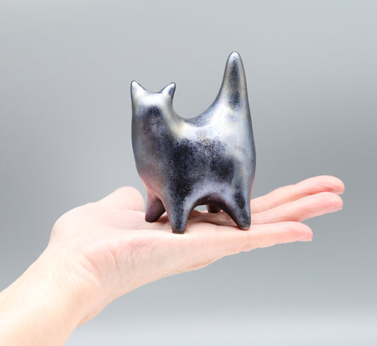Handmade Ceramic Cat Sculpture – Unique Clay Art by Valery Kirillov