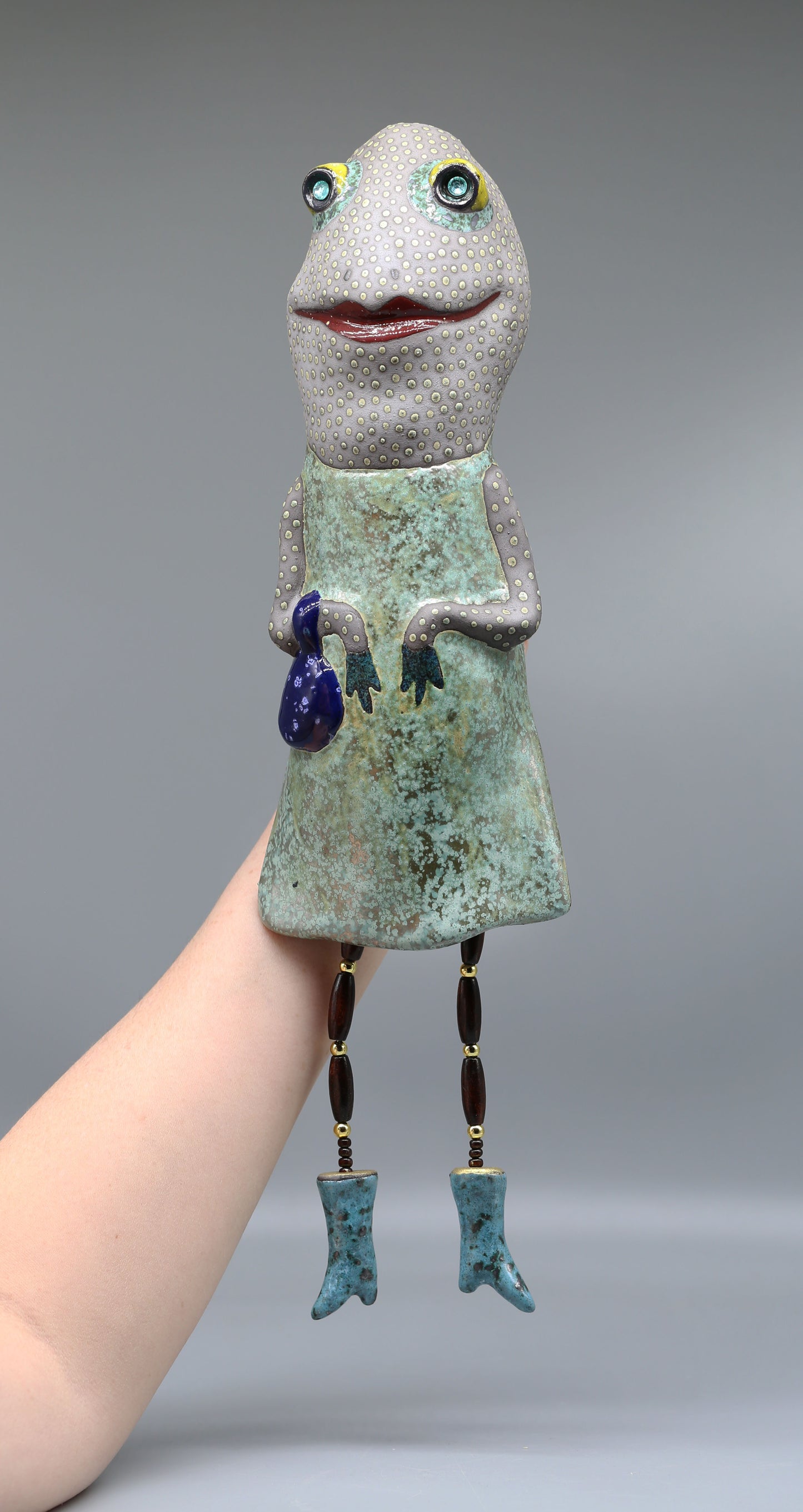 Ceramic Frog Wall Hanging | Whimsical Frog Wall Decor | Handmade Hanging Eco-style Decor | Original Gift for Nature Lovers |  Frog Wall Art