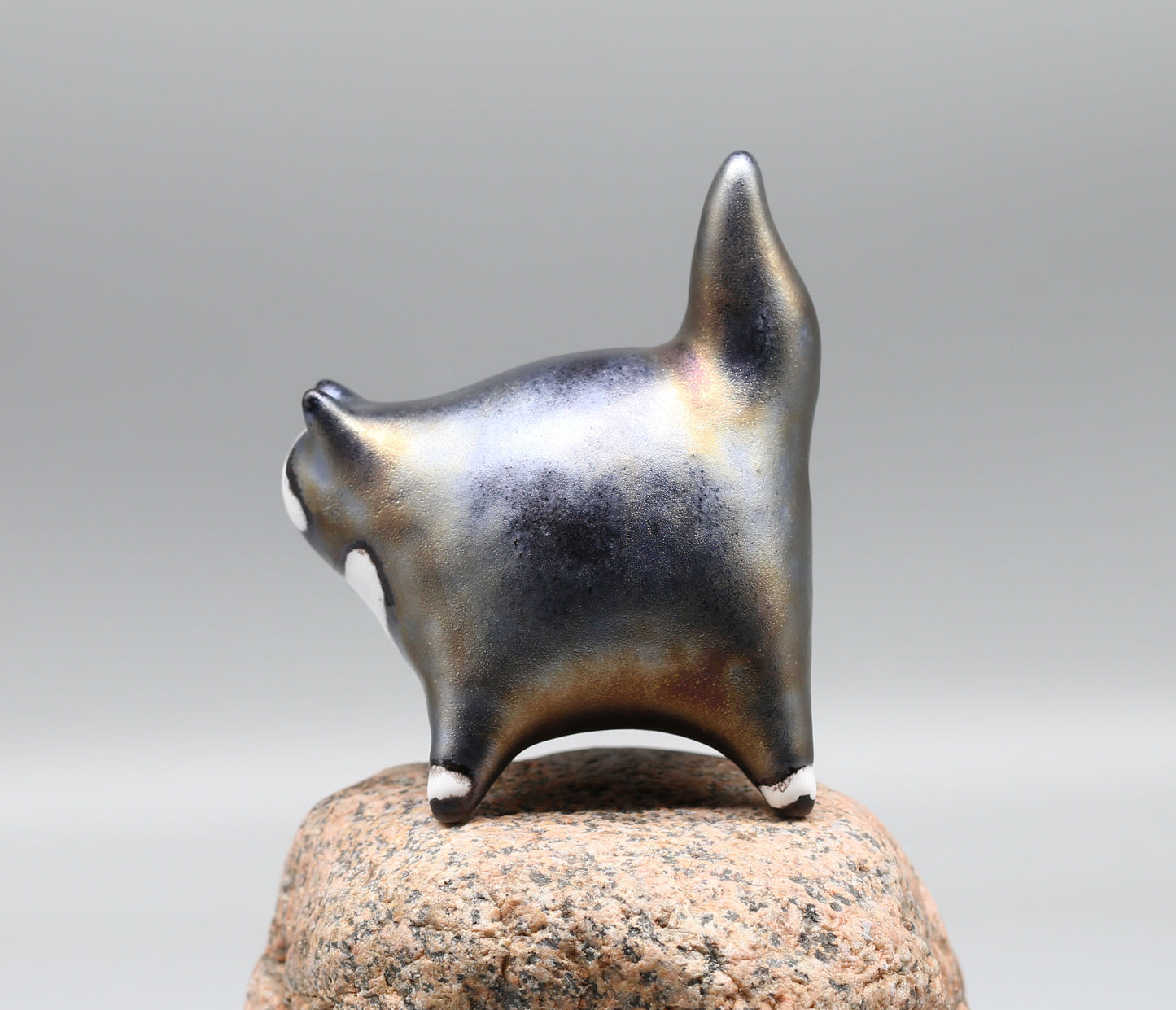 Ceramic cat sculpture, modern figurine for home decoration or as a gift for cat lovers, unique handmade cat, clay art, collectible
