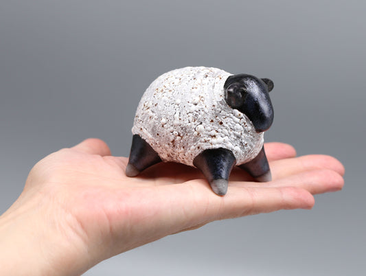 Handmade Ceramic Sheep Figurine – Clay Animal Sculpture, Cute Home Decor, Unique Gift