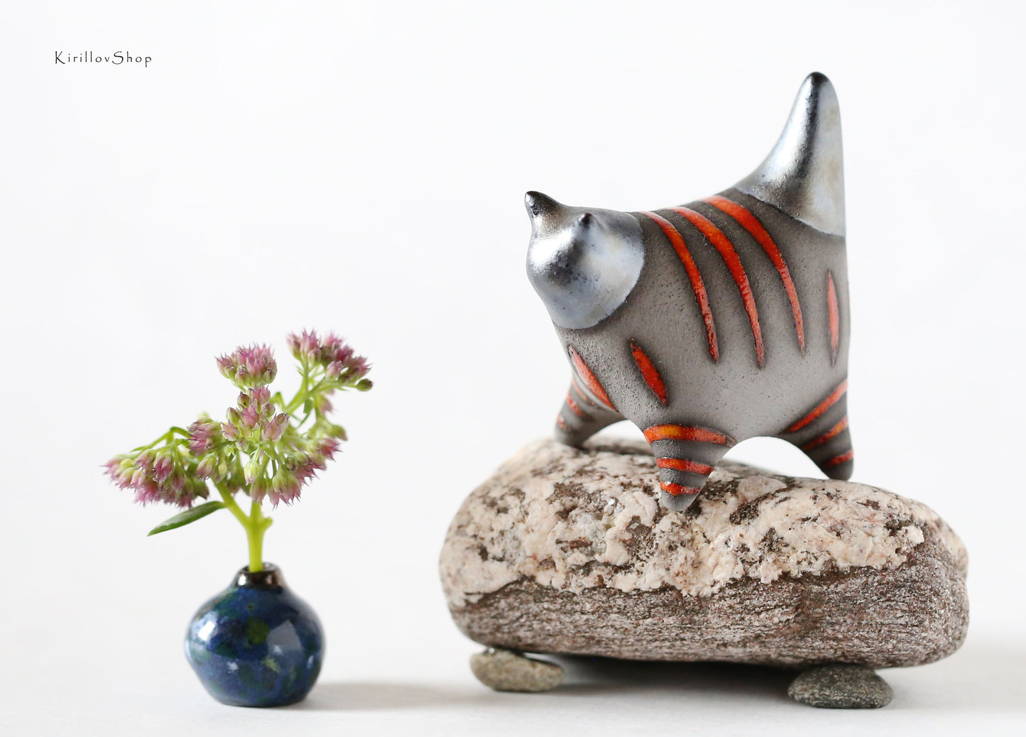 Ceramic Art Sculpture "Little Cat"