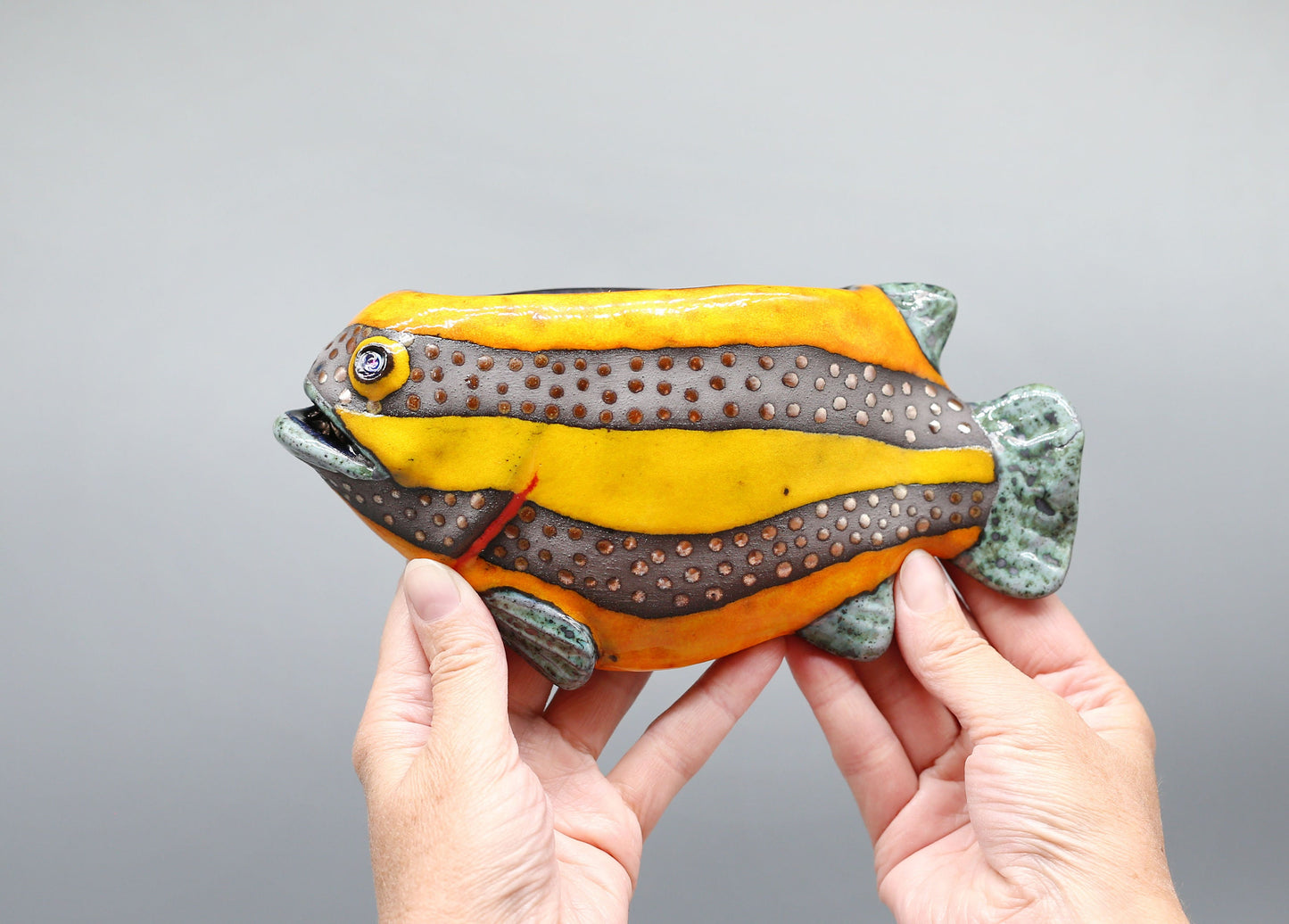 Creative Ceramic Fish Wall Hanging, Handmade Vase Art MADE TO ORDER