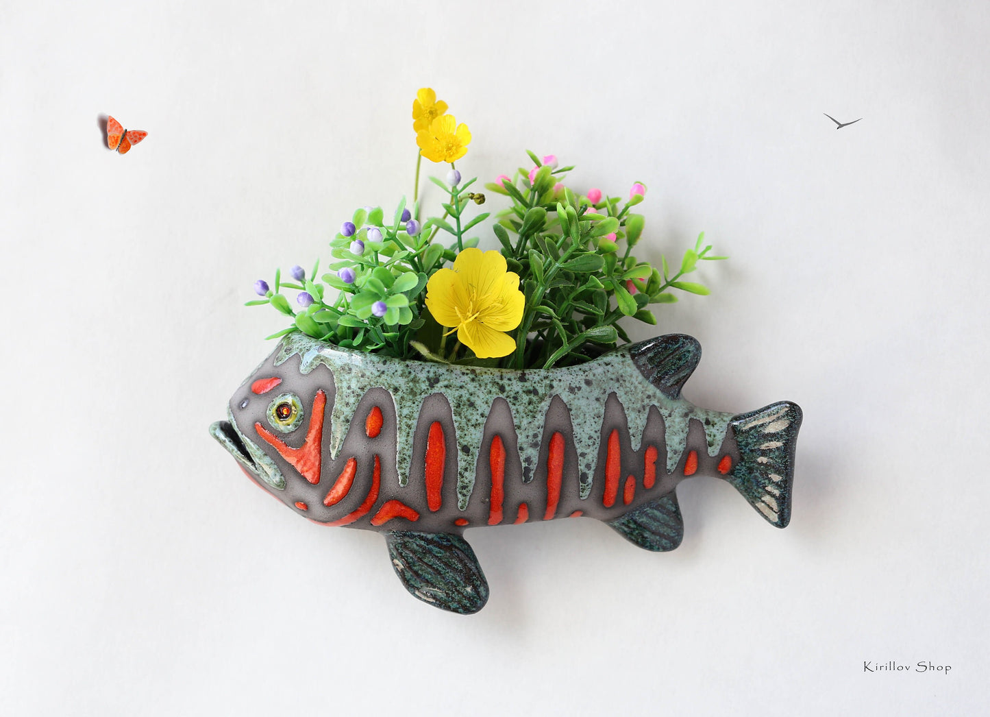 Handmade Ceramic Wall Vase – Planter for Flowers or Plants