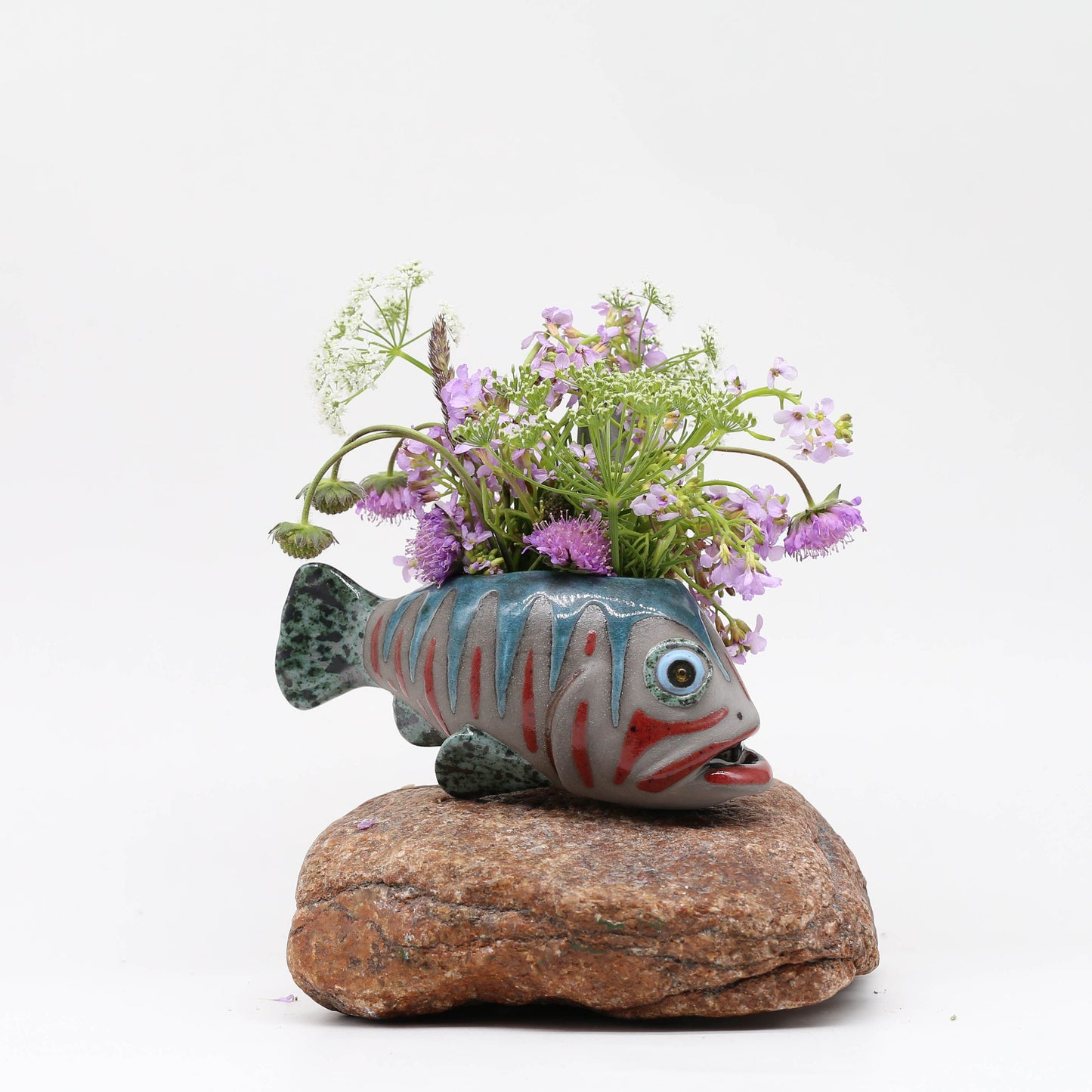 Creative Ceramic Fish Wall Hanging, Handmade Vase Art, Made to order