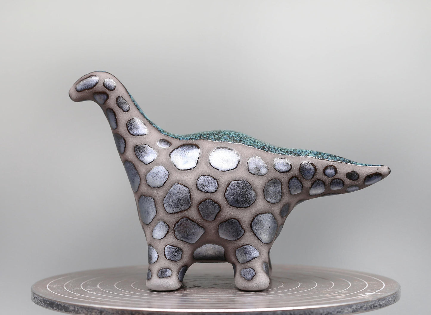 Handmade Ceramic Dinosaur Sculpture: Fantasy Table Art