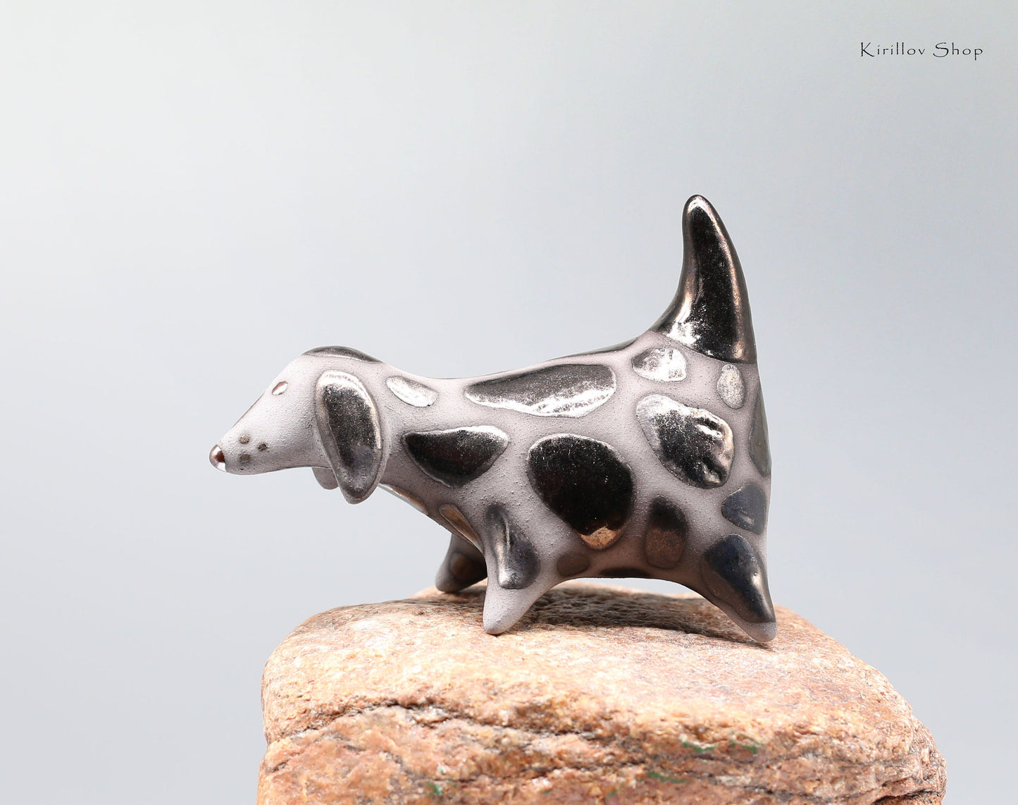 Black dog  sculpture, Ceramic Art, Unique Gift, Handmade, MADE TO ORDER