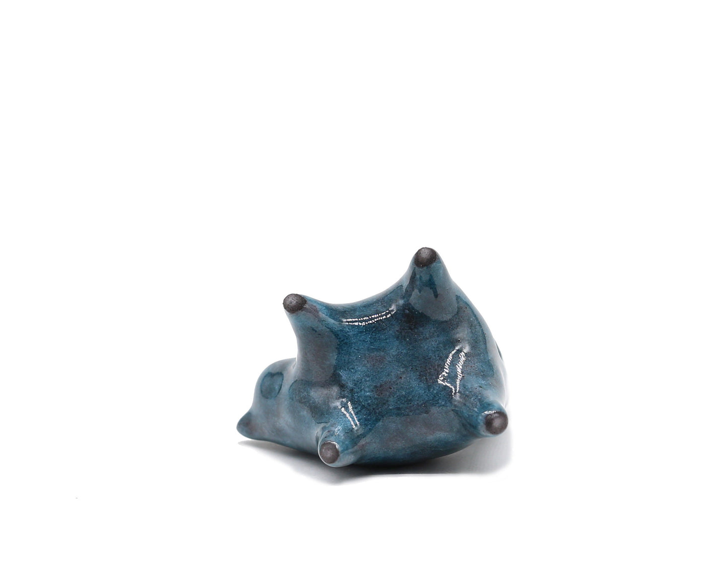 Handmade Ceramic Round Cat Figurine